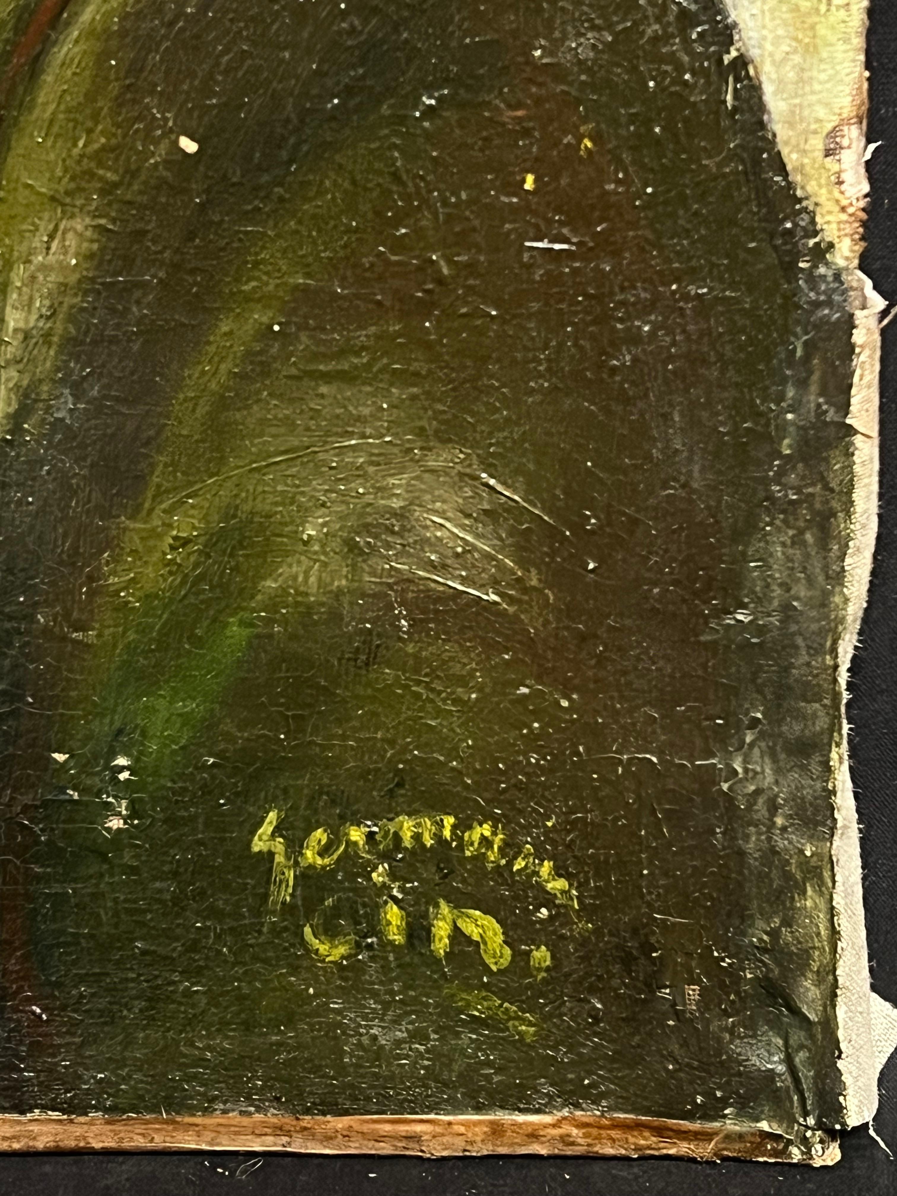 Portrait of Dwight D. Eisenhower (1890–1969) Original 1951 French Oil Painting For Sale 5