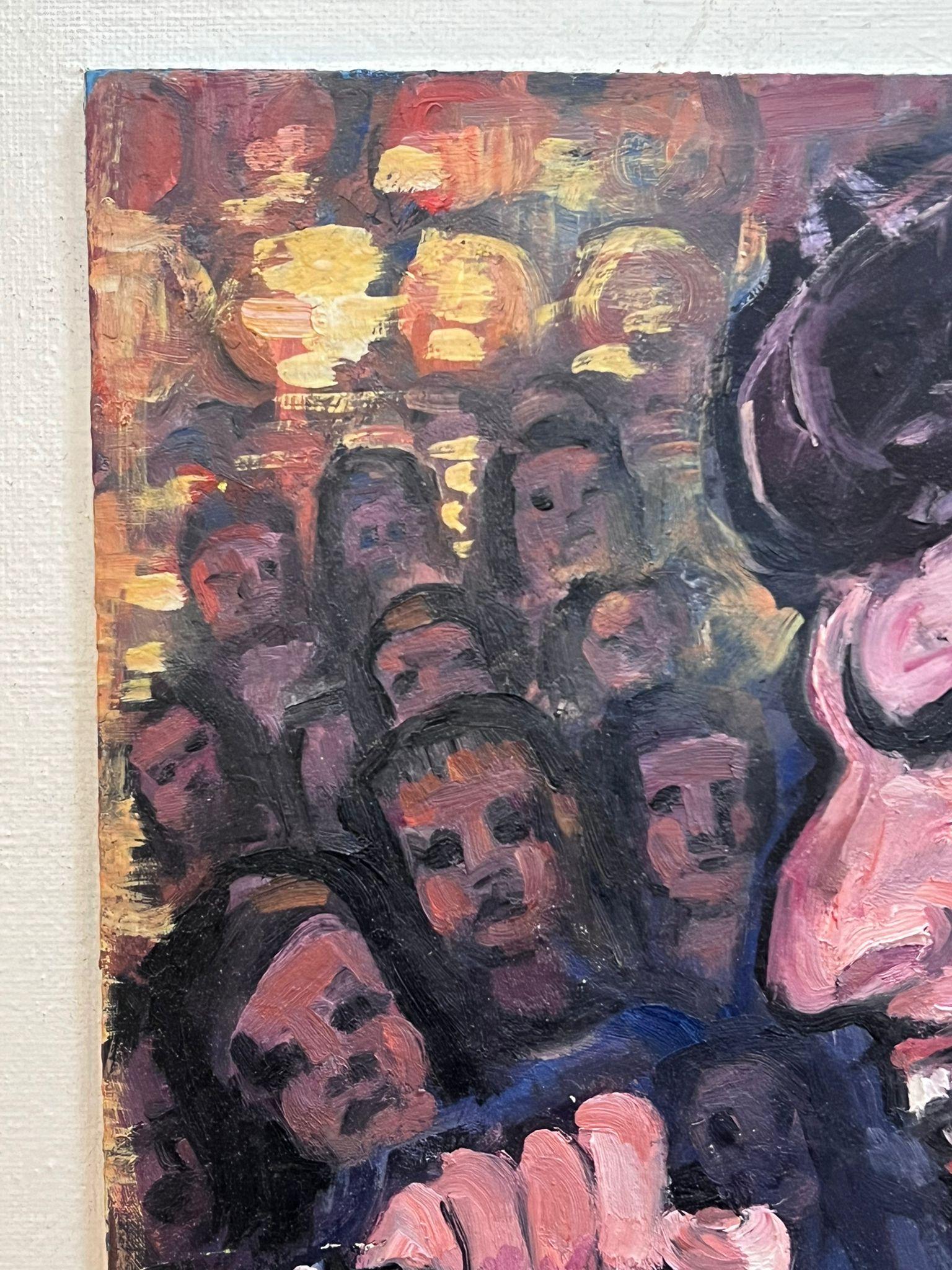 Porträt von Freddie Mercury, signiert Live, signiertes französisches Ölgemälde (Moderne), Painting, von French School