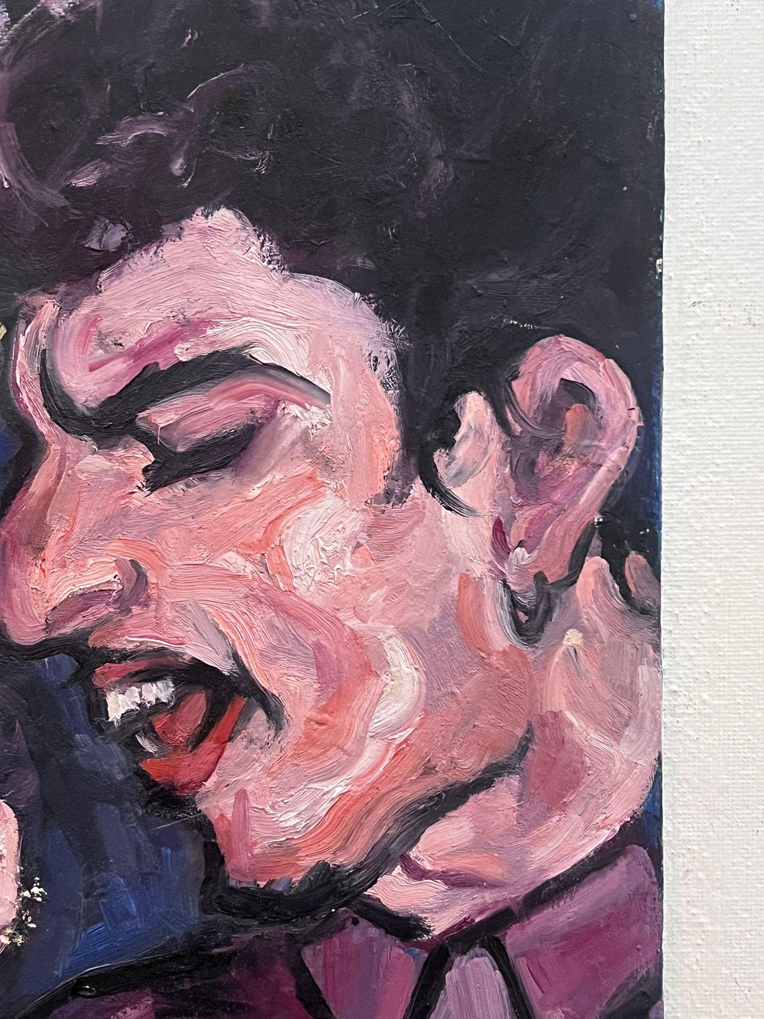 Porträt von Freddie Mercury, signiert Live, signiertes französisches Ölgemälde im Angebot 3