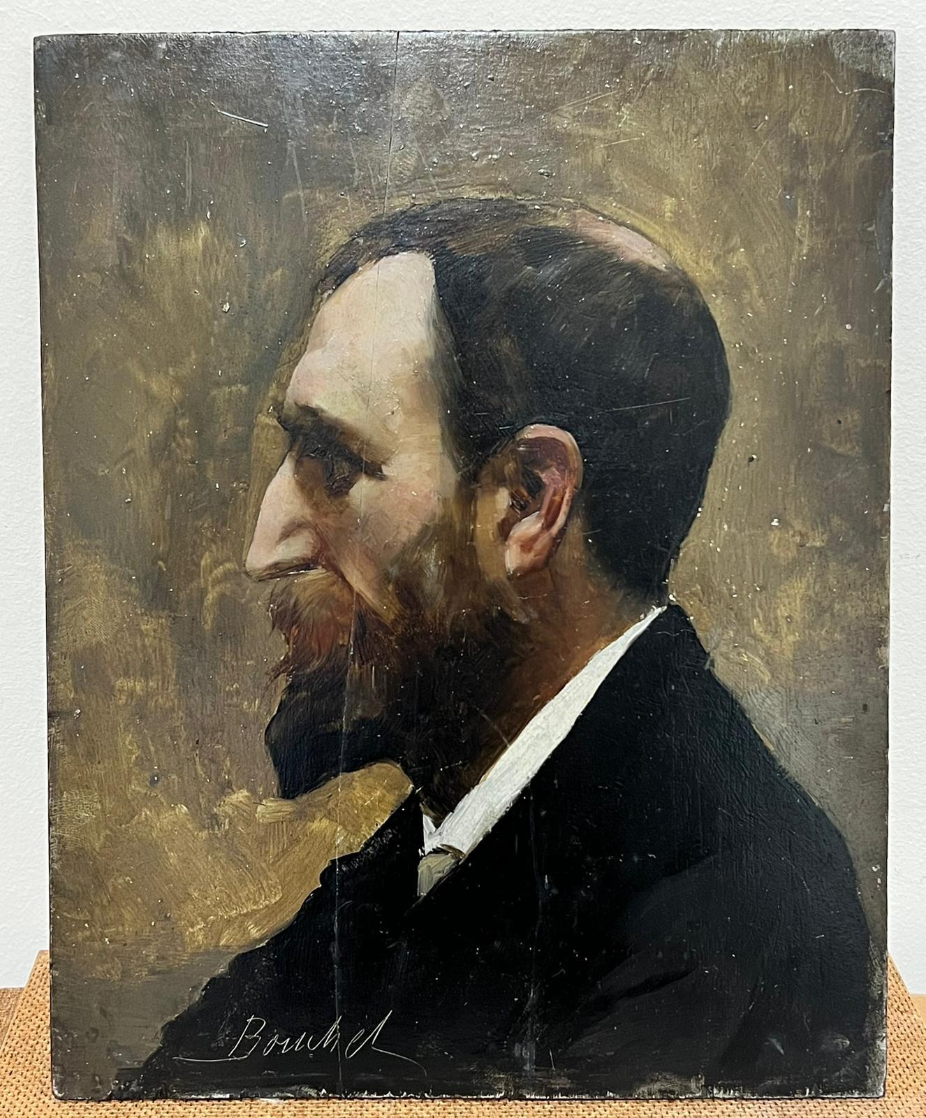 Artist/ School: signed French School, Bouchet (19th-20th Century)

Title: Portrait of a bearded man

Medium: oil on board

Size: 11 x 8.5 inches

Provenance: private collection, France

Condition: The painting is in overall very good and sound
