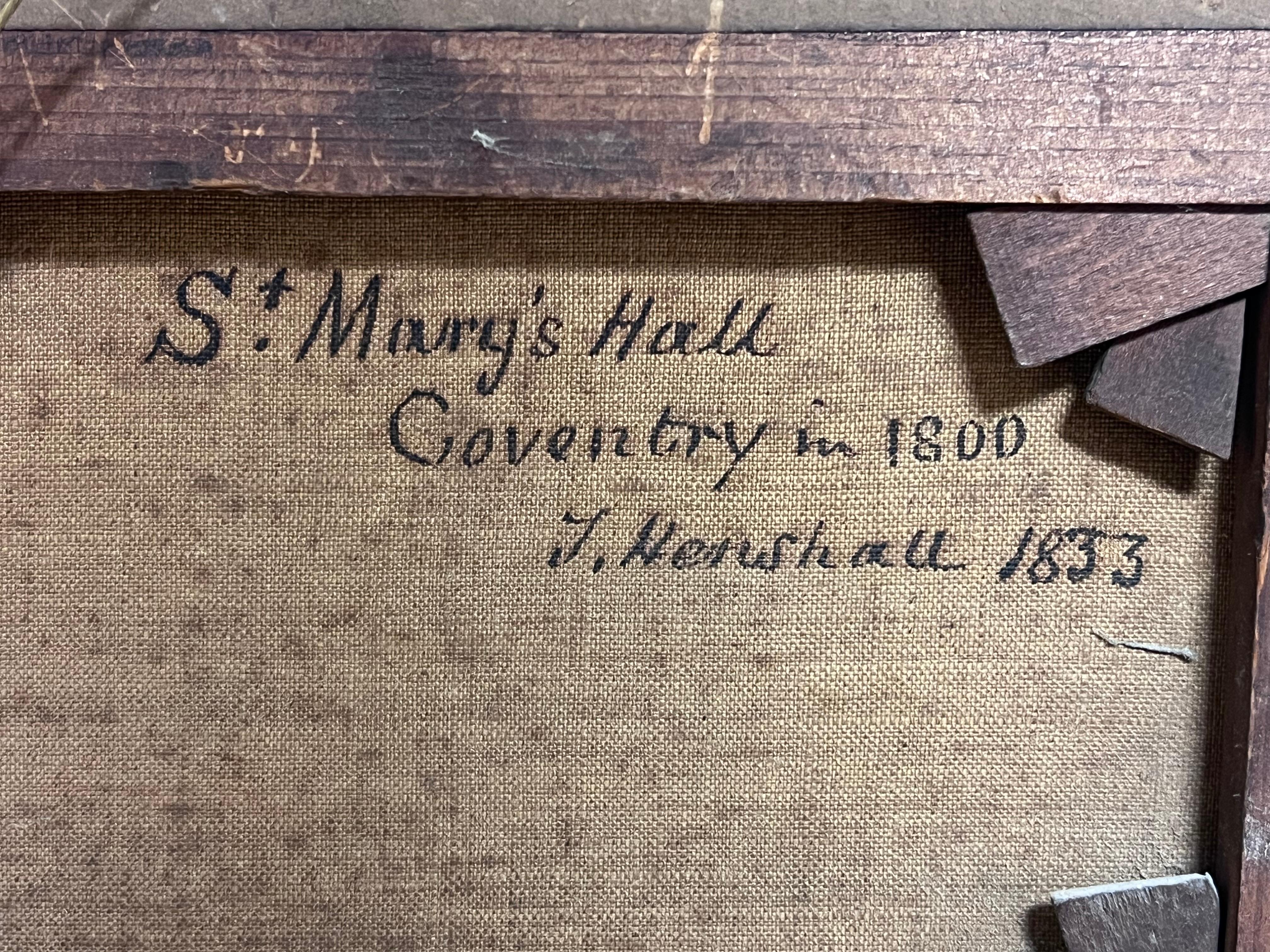 St. Margarets Hall Coventry England 1833 Original Antikes Ölgemälde im Angebot 5