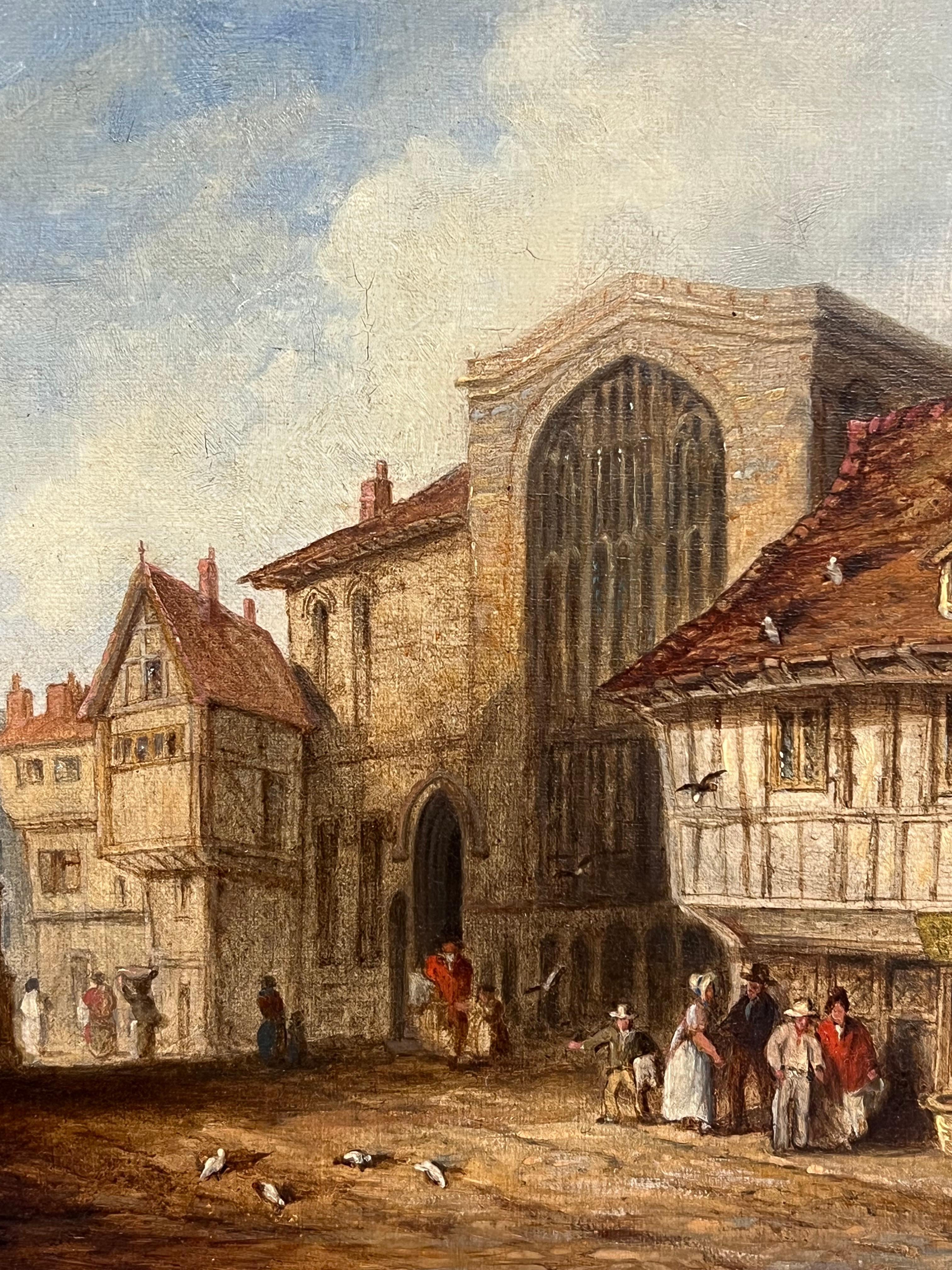 St. Margarets Hall Coventry England 1833 Original Antikes Ölgemälde im Angebot 2