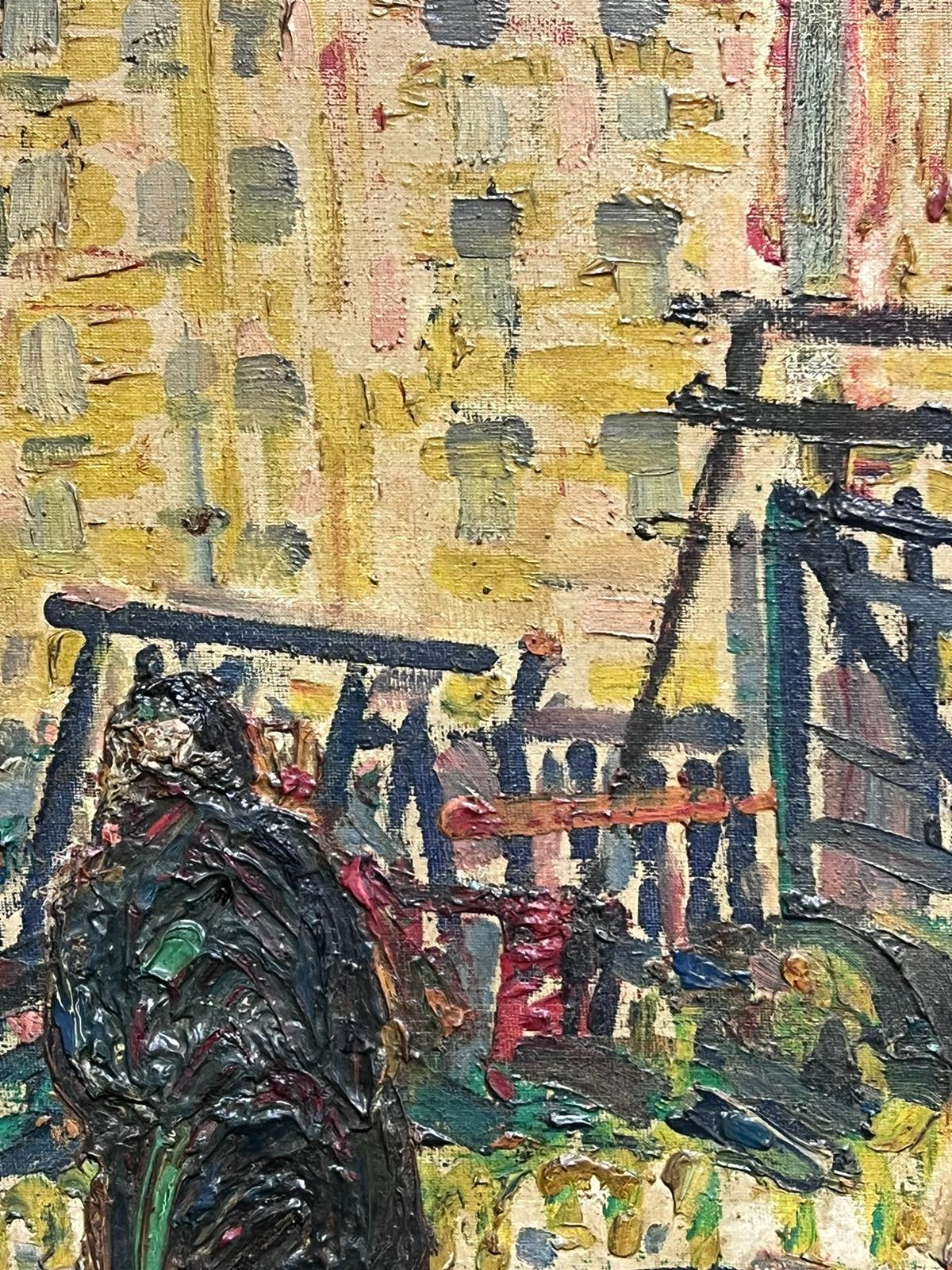 Grande peinture expressionniste moderniste de St Tropez des années 1950, signée en vente 5