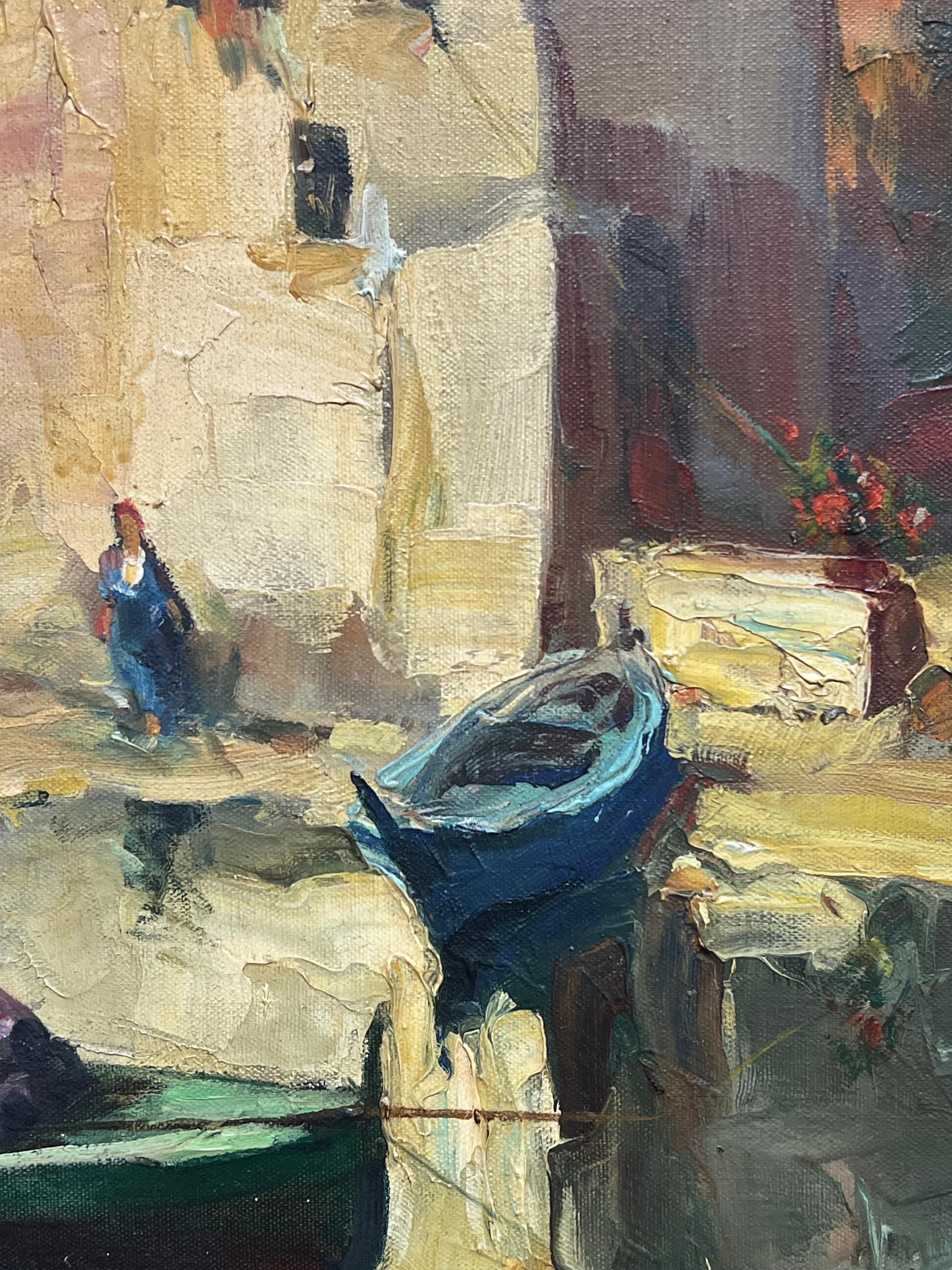 St. Tropez
Francese, circa 1973
firmato in modo indistinto
olio su tela, senza cornice
Tela: 21,5 x 26 pollici
Provenienza: collezione privata, Nizza, Francia
Condizioni: ottime condizioni

Descrizione:
Questo bellissimo dipinto a olio