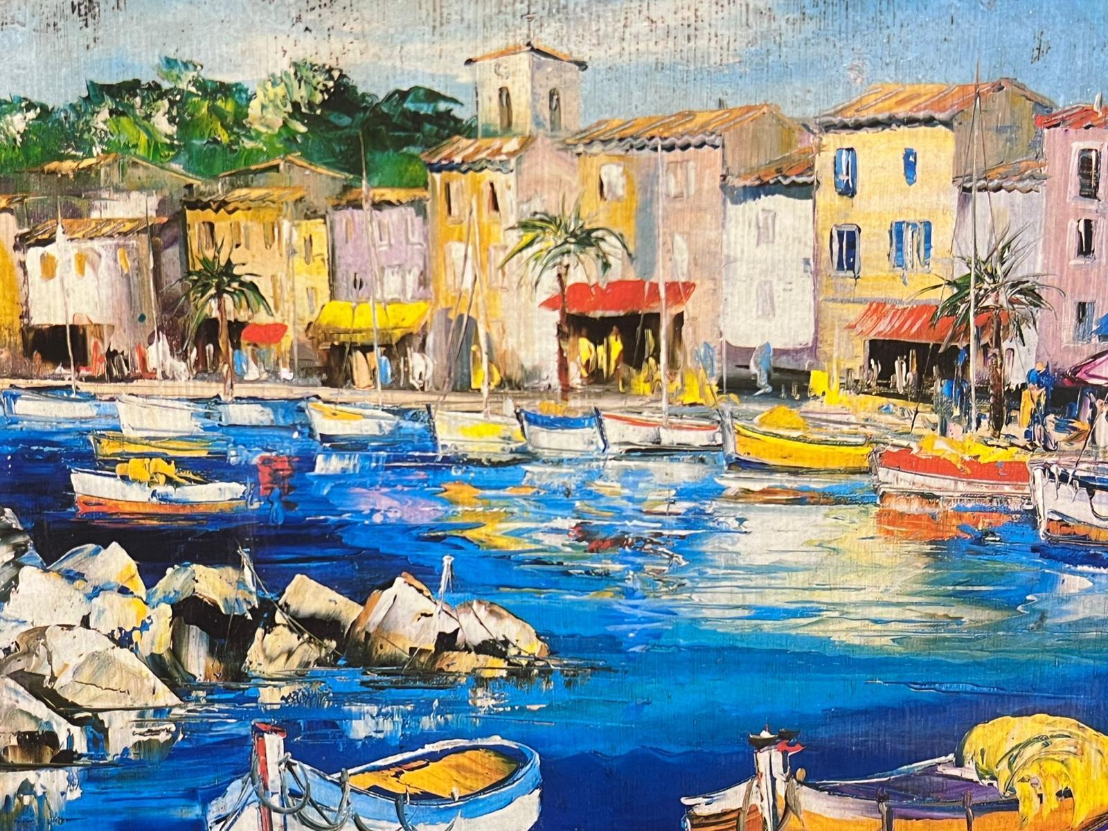 St Tropez Harbour 20th Century French Post-Impressionist Oil Painting For Sale 1