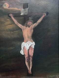 The Crucifixion Signed Framed Oil Painting Christ on the Cross
