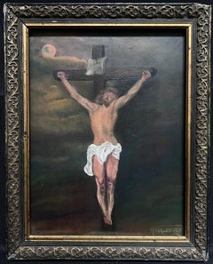 The Crucifixion Signed Framed Oil Painting Christ on the Cross