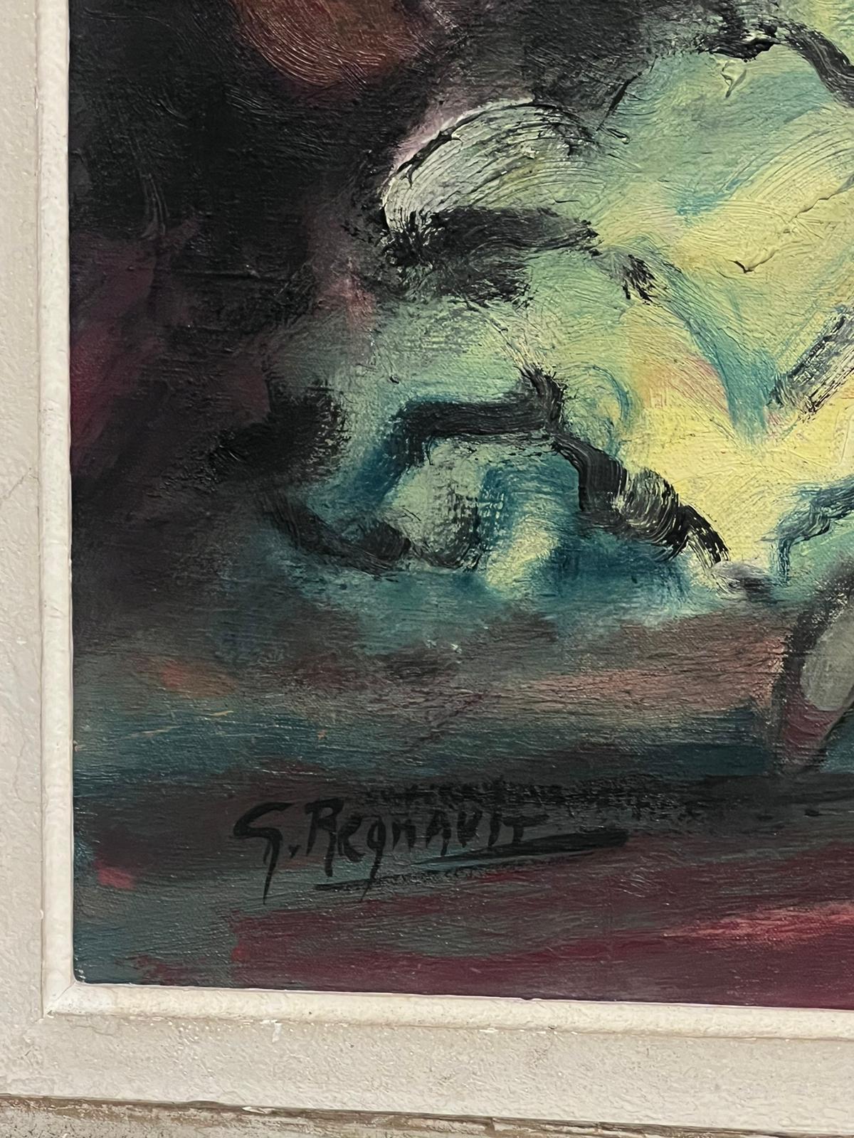 Artista: Georges Regnault (French mid 20th century)
Mezzo: Olio su tela
Dimensioni: Incorniciato: 27 x 24 pollici  Tela: 22 x 18 pollici
Provenienza: Collezione privata, Francia
Condit: Condizioni molto buone e solide
Firma: Firmato dall'artista, in