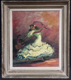 The Flamenco Dancer Vintage French Signed Oil Painting Original Frame