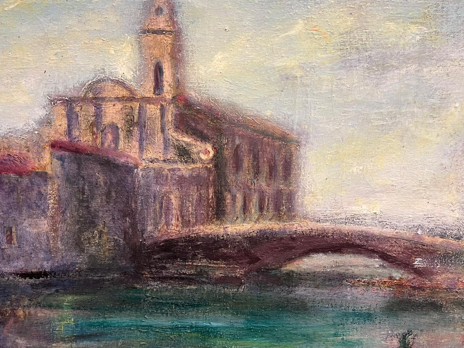 Il Canal Grande di Venezia Antique French/Italian Impressionist Signed Oil Painting 3