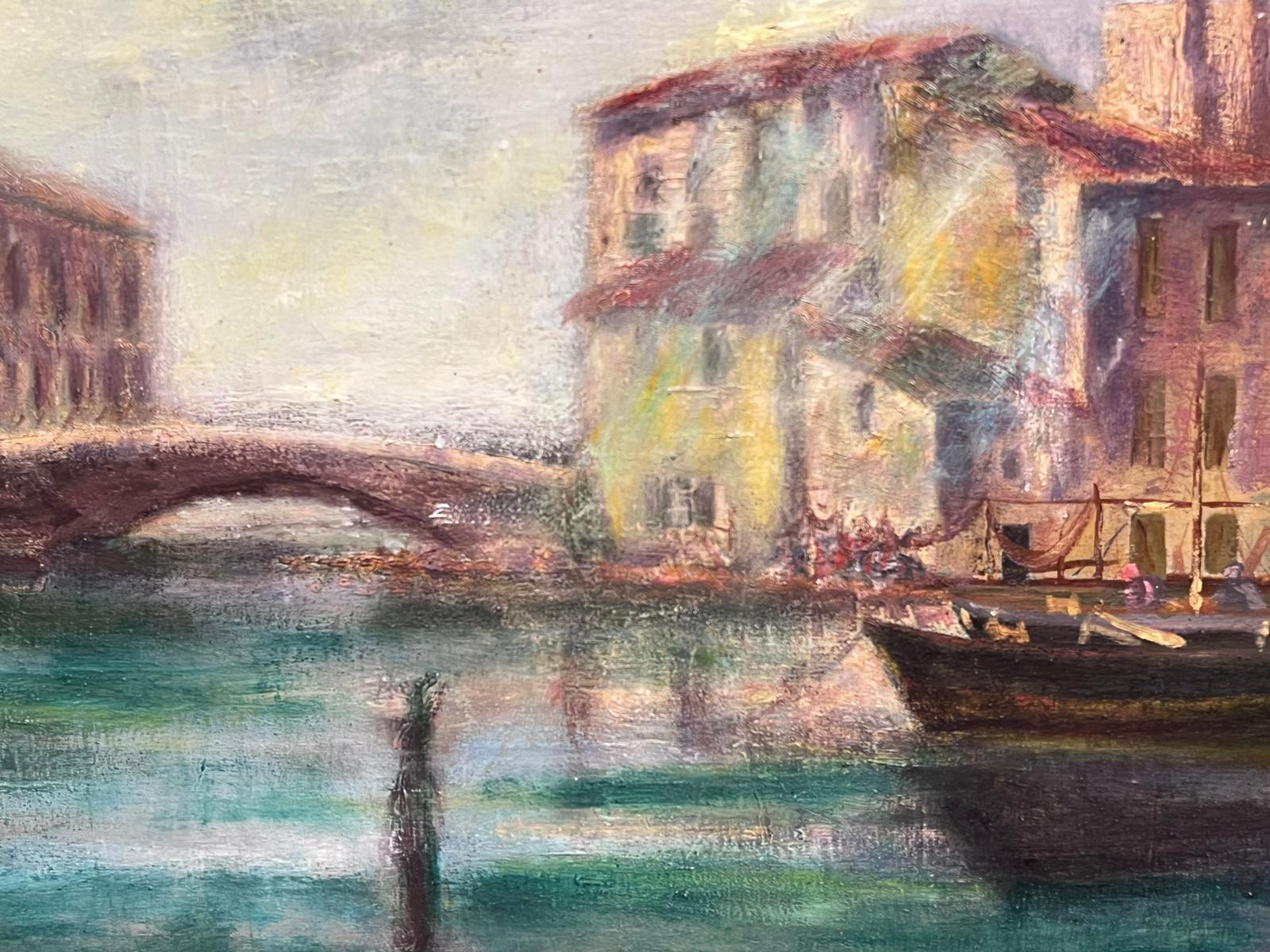 Il Canal Grande di Venezia Antique French/Italian Impressionist Signed Oil Painting 4