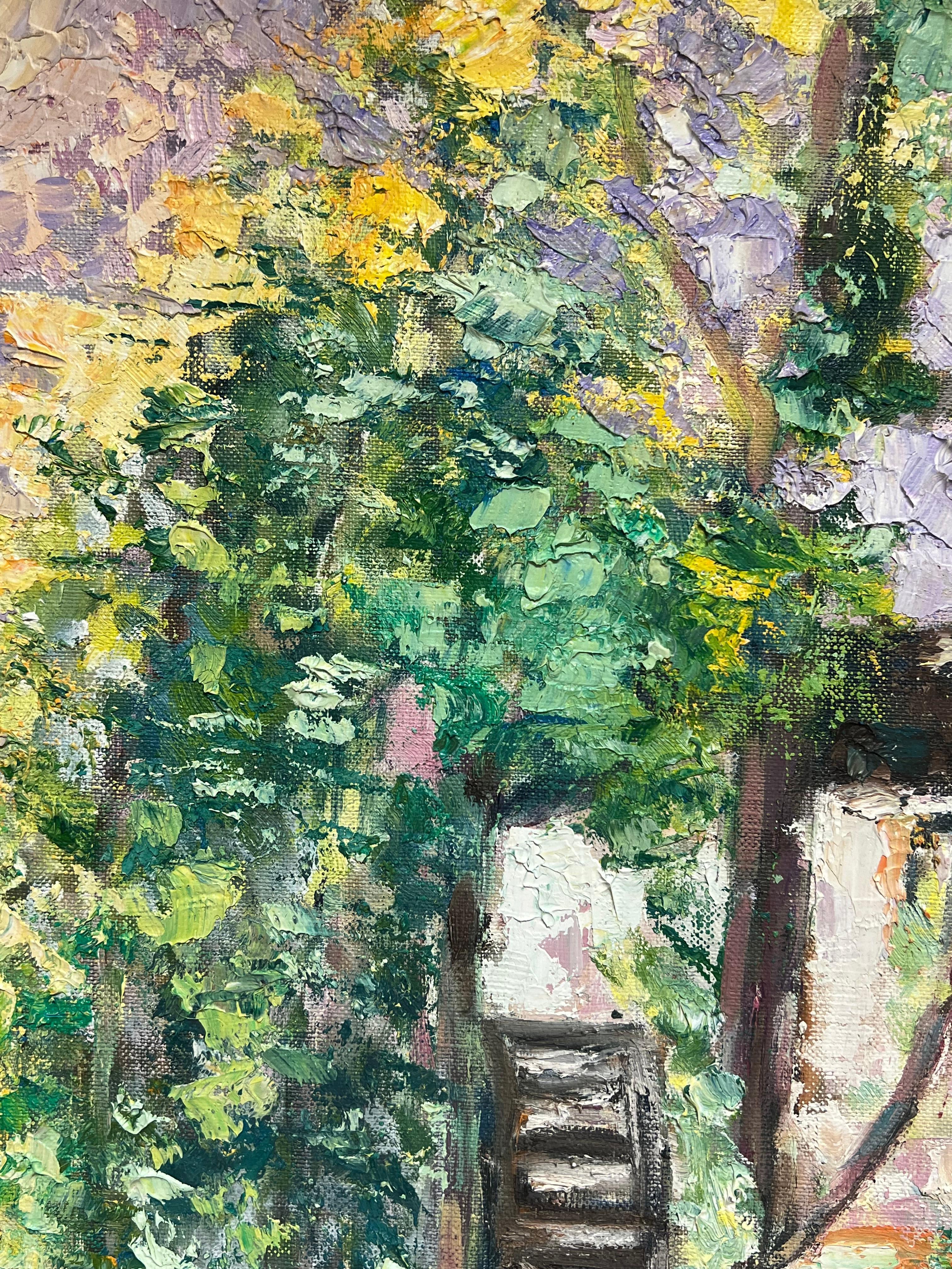 Figura al óleo postimpresionista francesa pintada al Impasto por Watermill - Painting Impresionista de French School