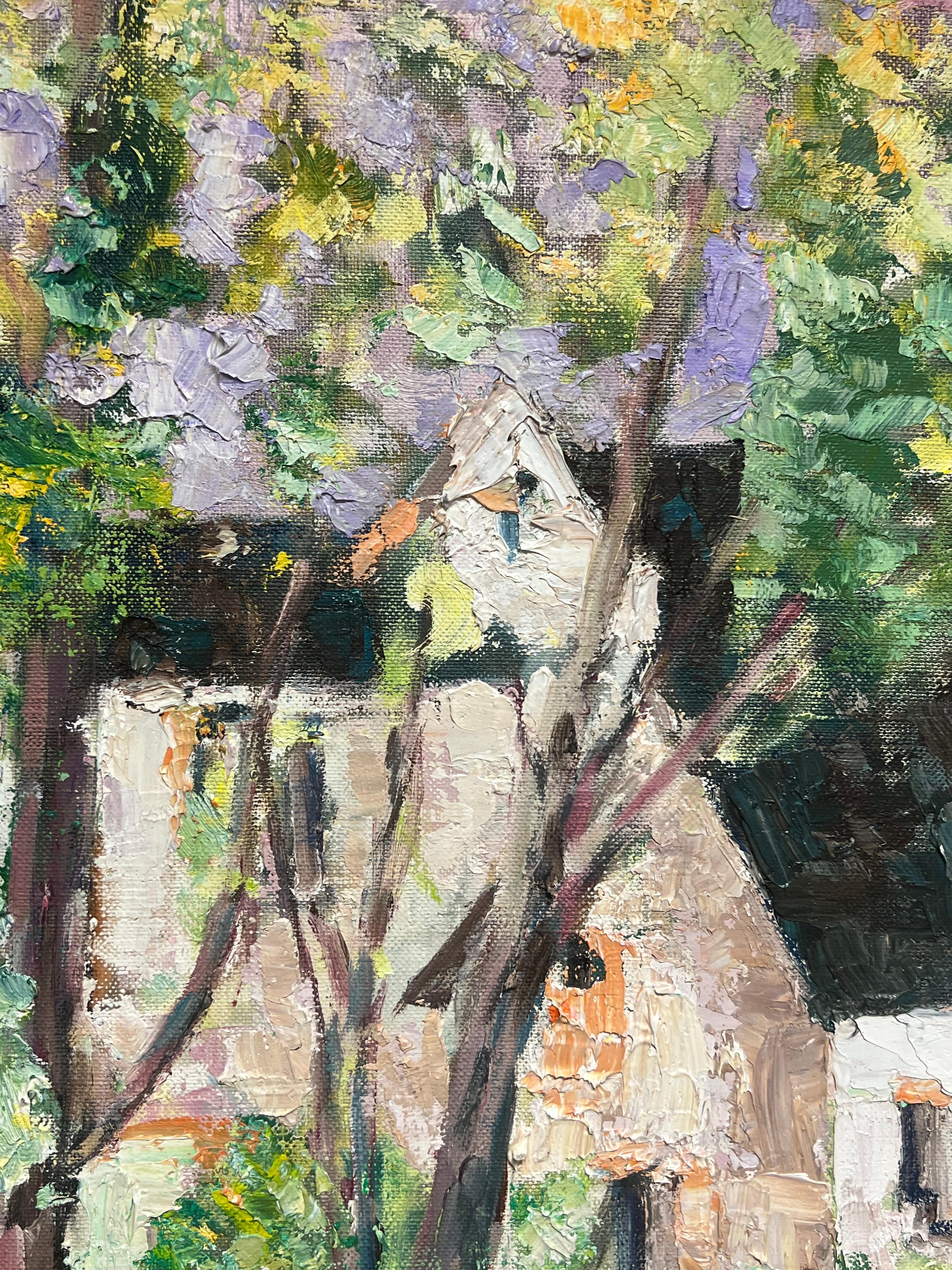Figura al óleo postimpresionista francesa pintada al Impasto por Watermill en venta 3
