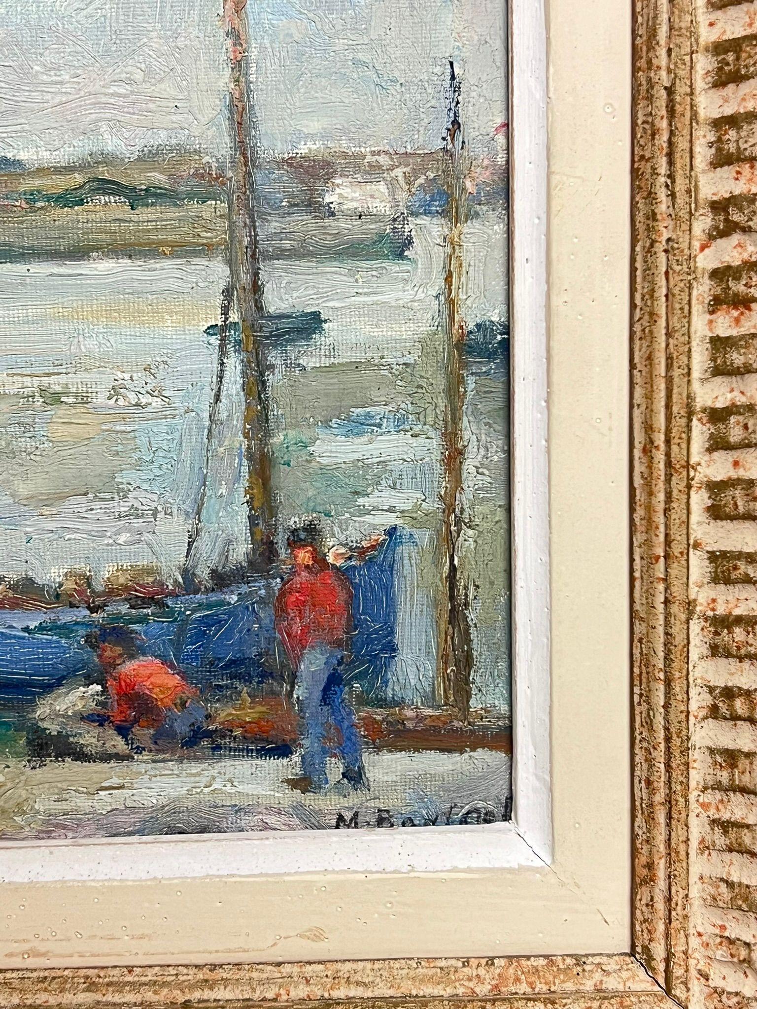 Tranquillo mattino costiero con barche da pesca Porto di Francia Pittura ad olio del 1930 1