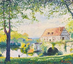 Tranquil Normandy River Seine Landscape at Vernon near Giverny Impressionist Oil