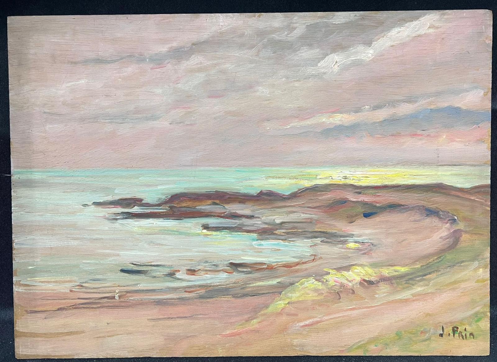 The Turquoise Coastline
French Impressionist artist, 20th century
signed oil on board, unframed
board: 13 x 18 inches
provenance: private collection
condition: very good and sound condition