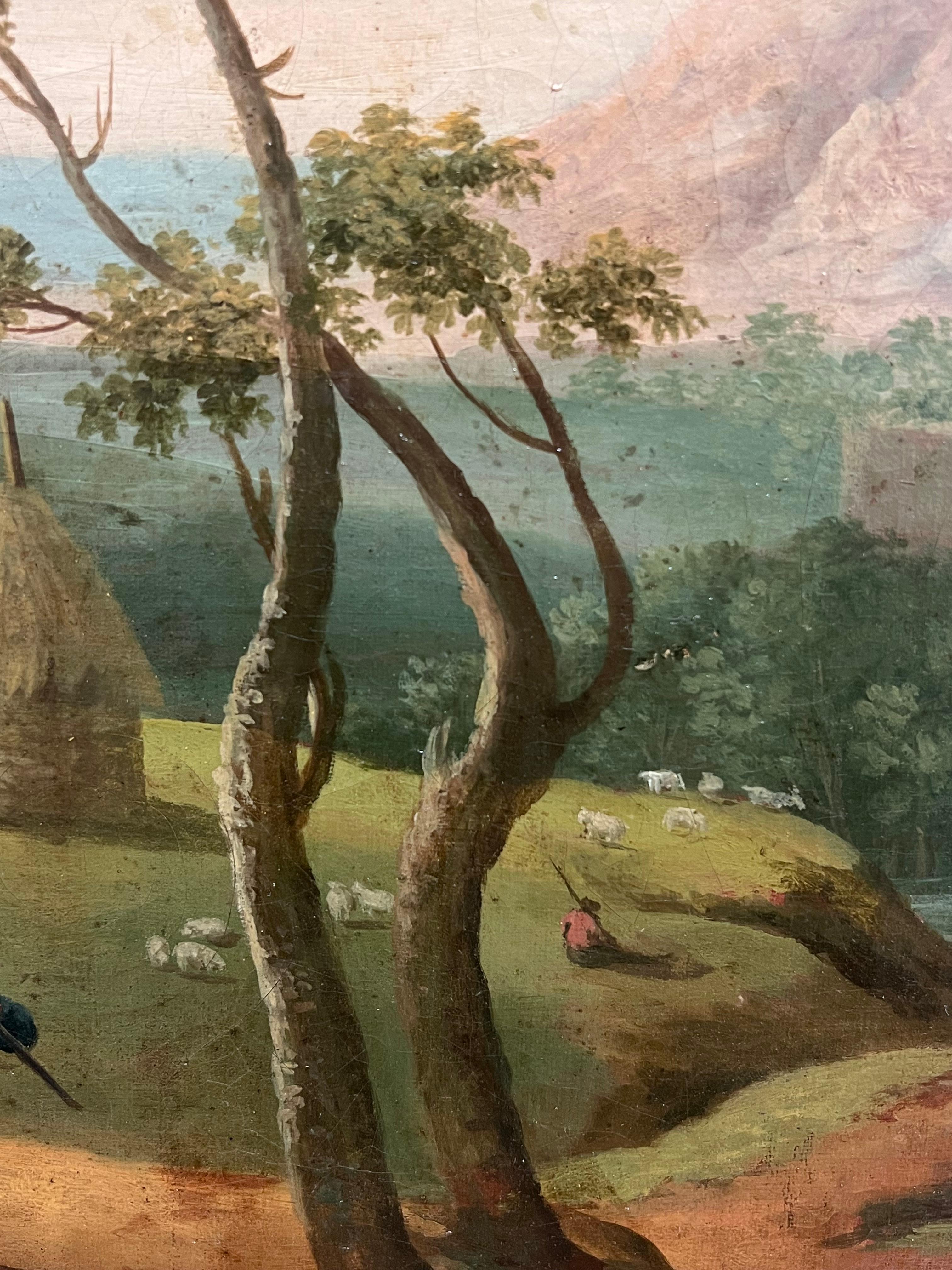 Figura muy grande de paisaje clásico romántico francés del siglo XVIII en vista romana en venta 6
