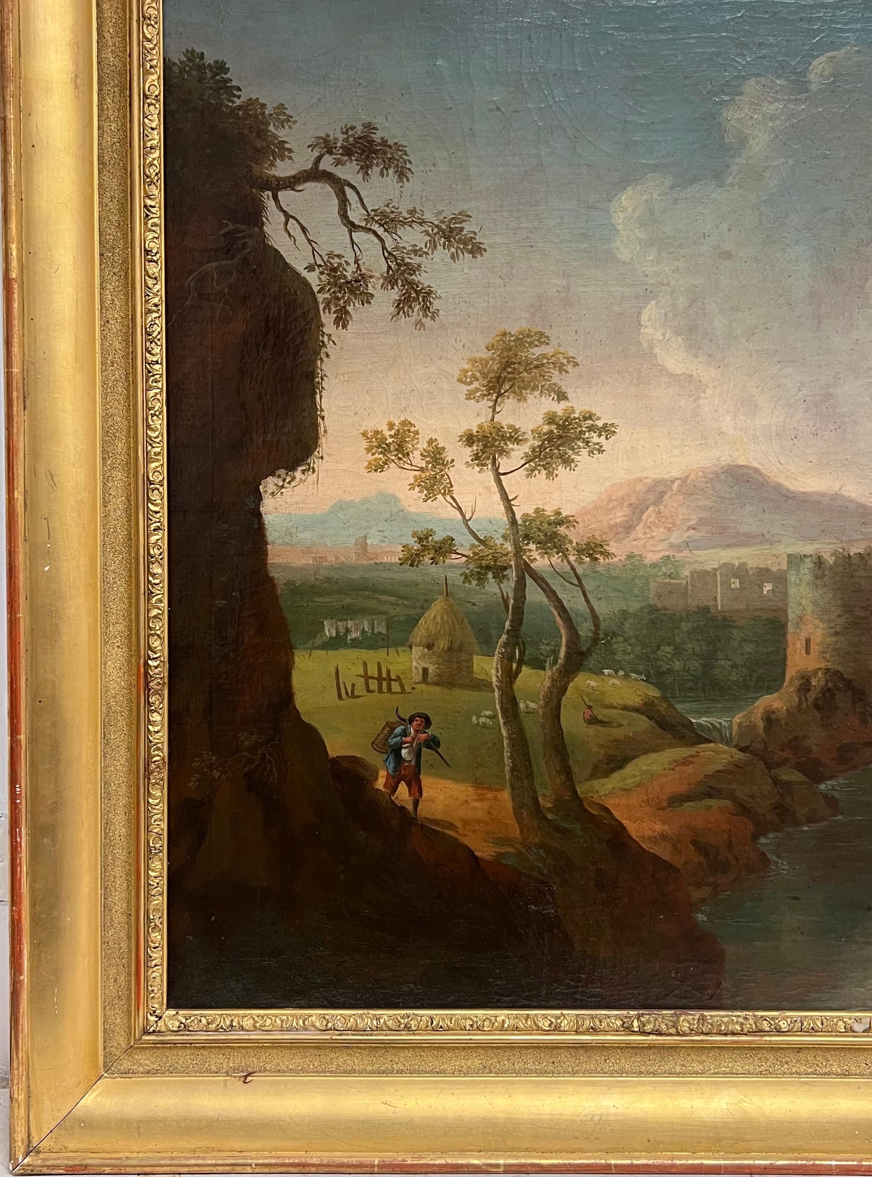 El paisaje romano
Artista francés, .finales del siglo XVIII
óleo sobre lienzo, enmarcado en bastidor dorado antiguo
enmarcado: 35,5 x 45,5 pulgadas
lienzo: 29 x 39 pulgadas
Procedencia: colección privada, Francia
Estado: muy buen estado

Para más