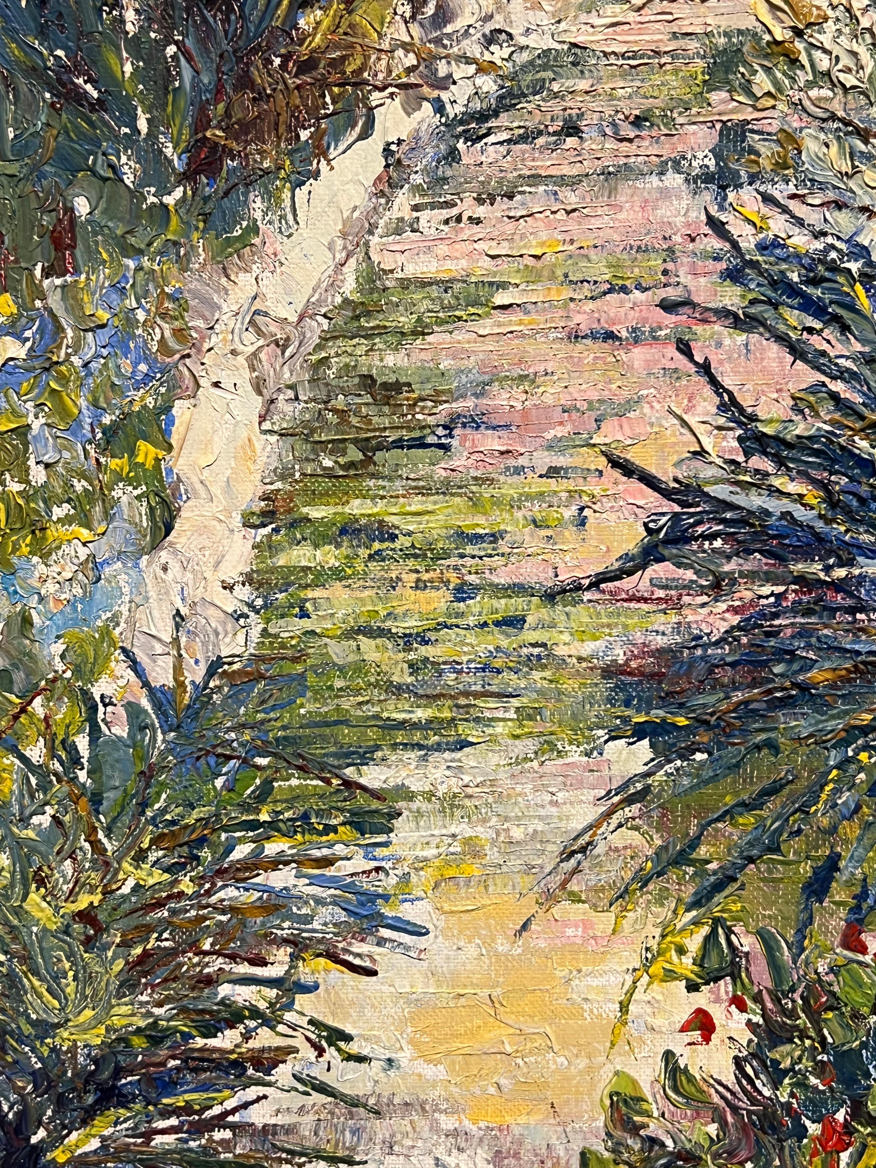 Villefranche France Mediterranean Coastal View Rocky Path Bright Blue Frame For Sale 5