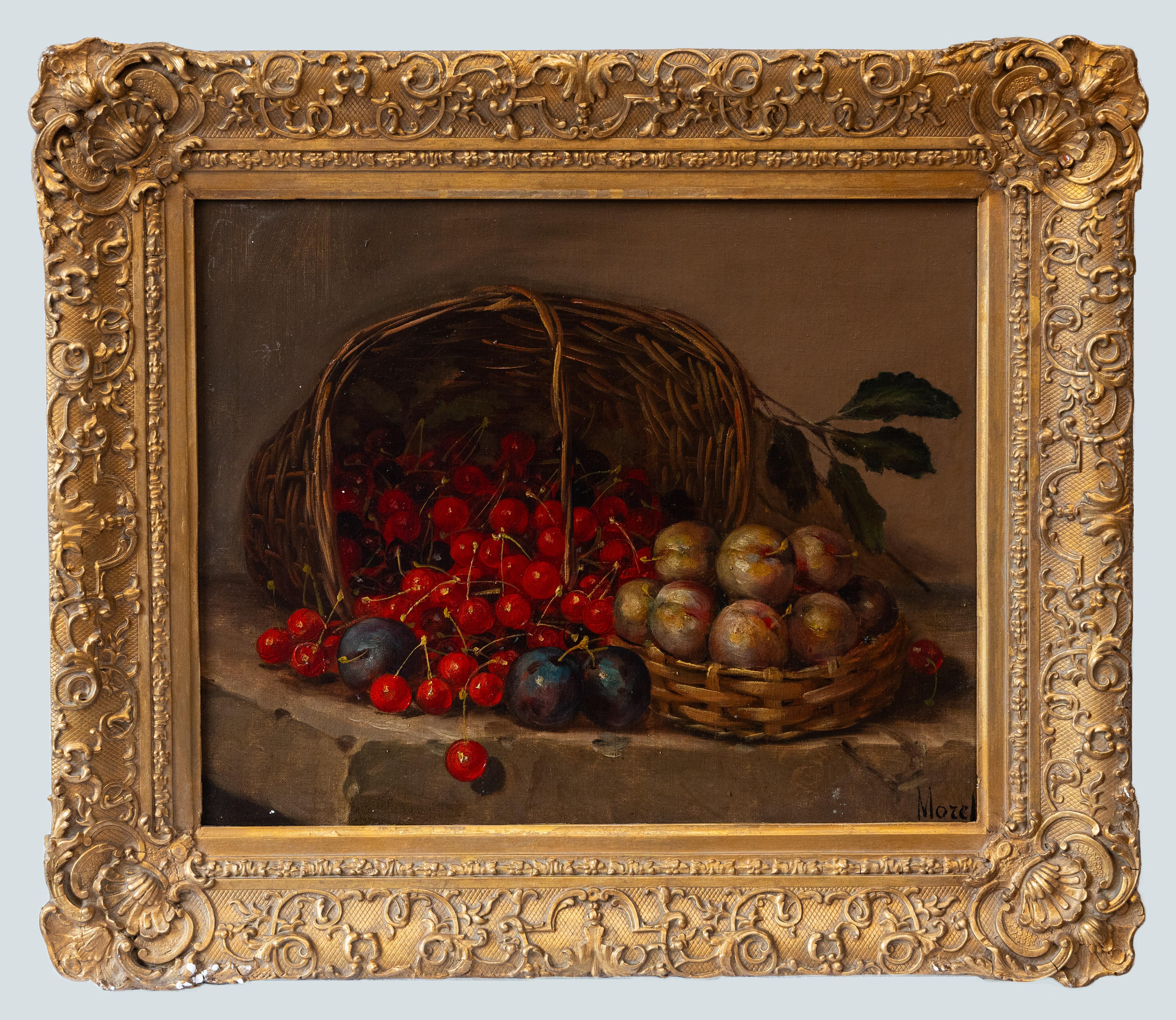 Still Life with Cherries and Plums, French School 20th century