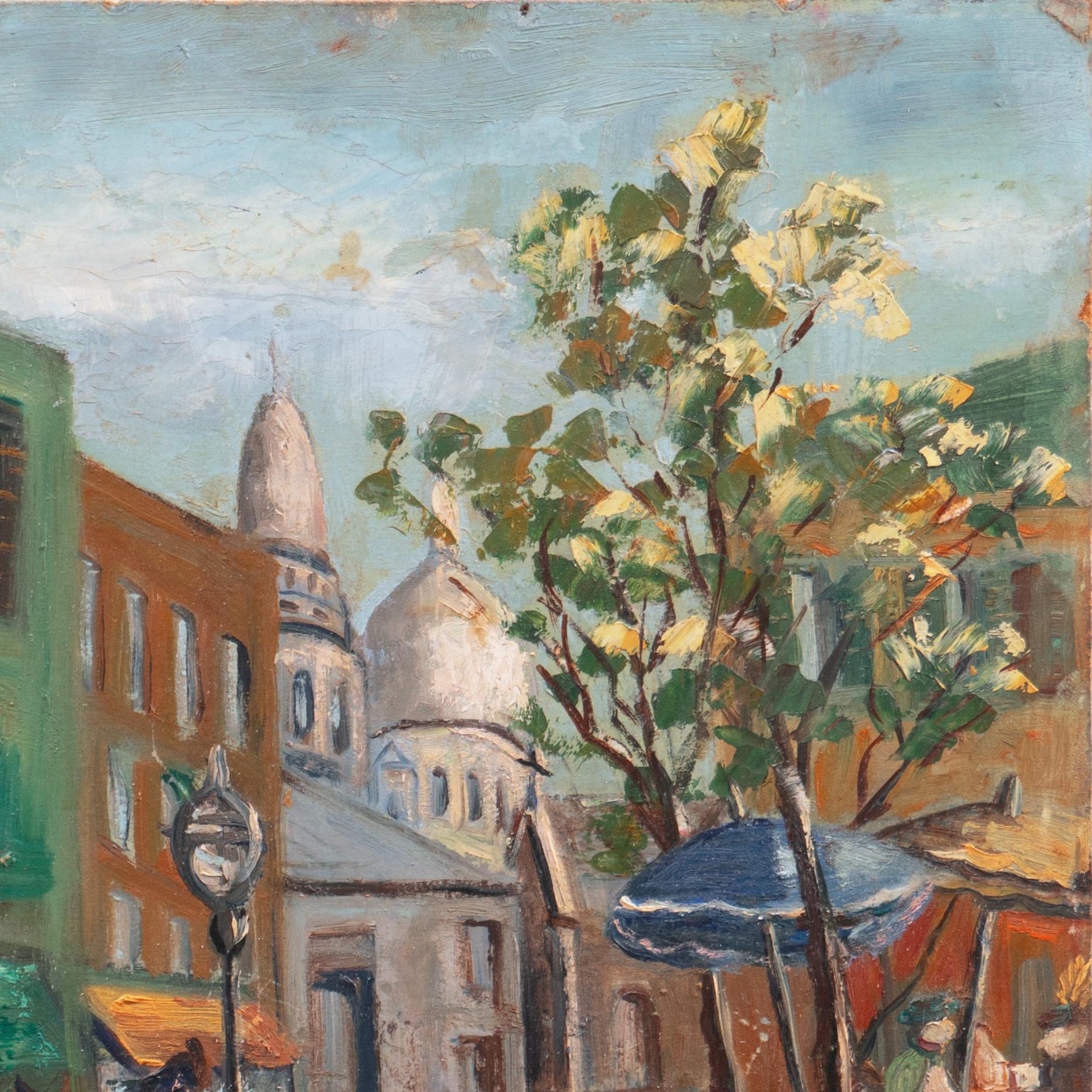 Mercato dei fiori, Montmartre con vista sul Sacré-Cœur', Parigi Cityscape, Francia in vendita 2