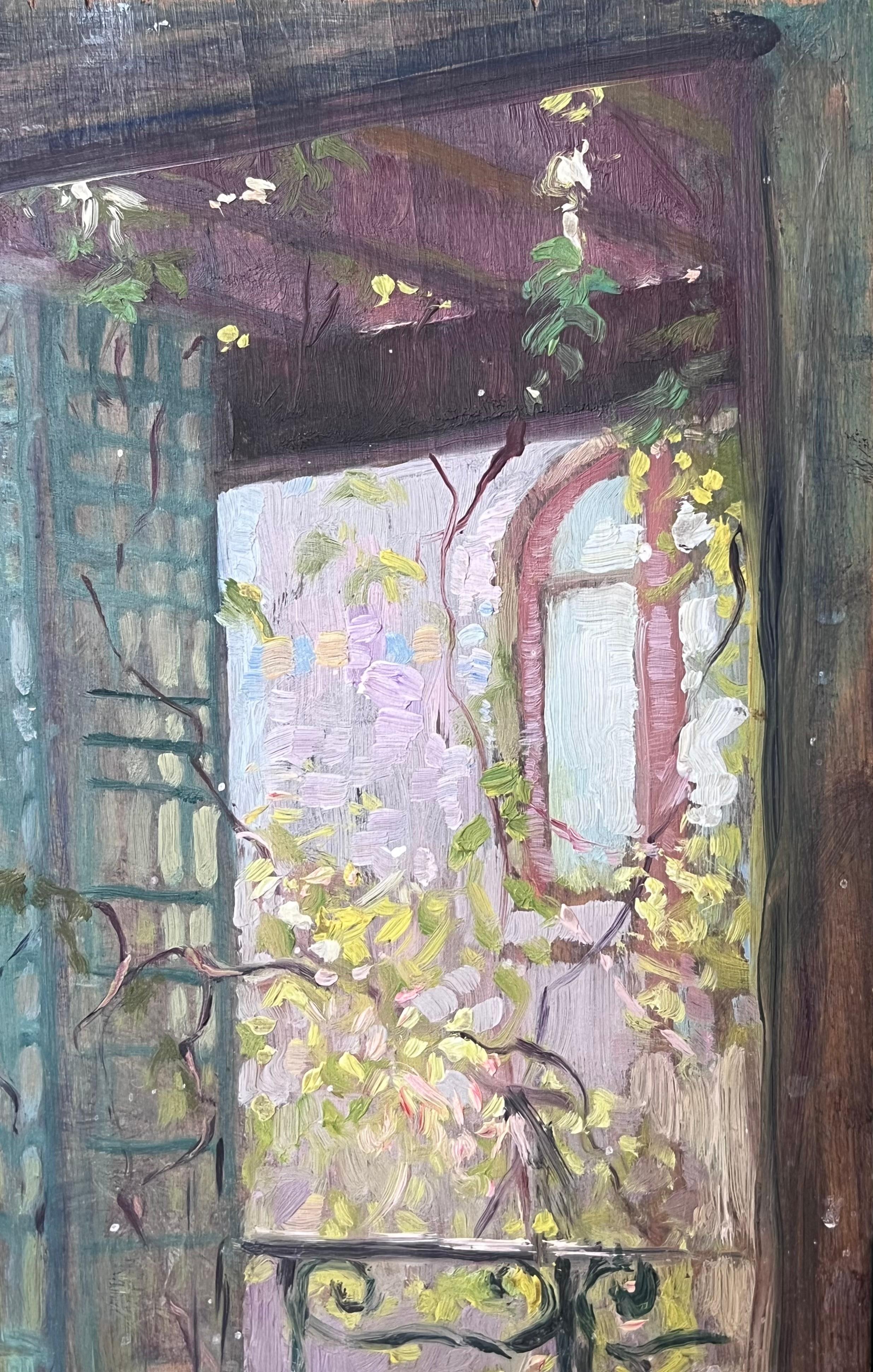 Una camera con vista
Artista francese, anni '30 circa
dipinto a olio su tavola, senza cornice
tavola: 13 x 9 pollici
condizioni: ottime
provenienza: collezione privata, Francia

