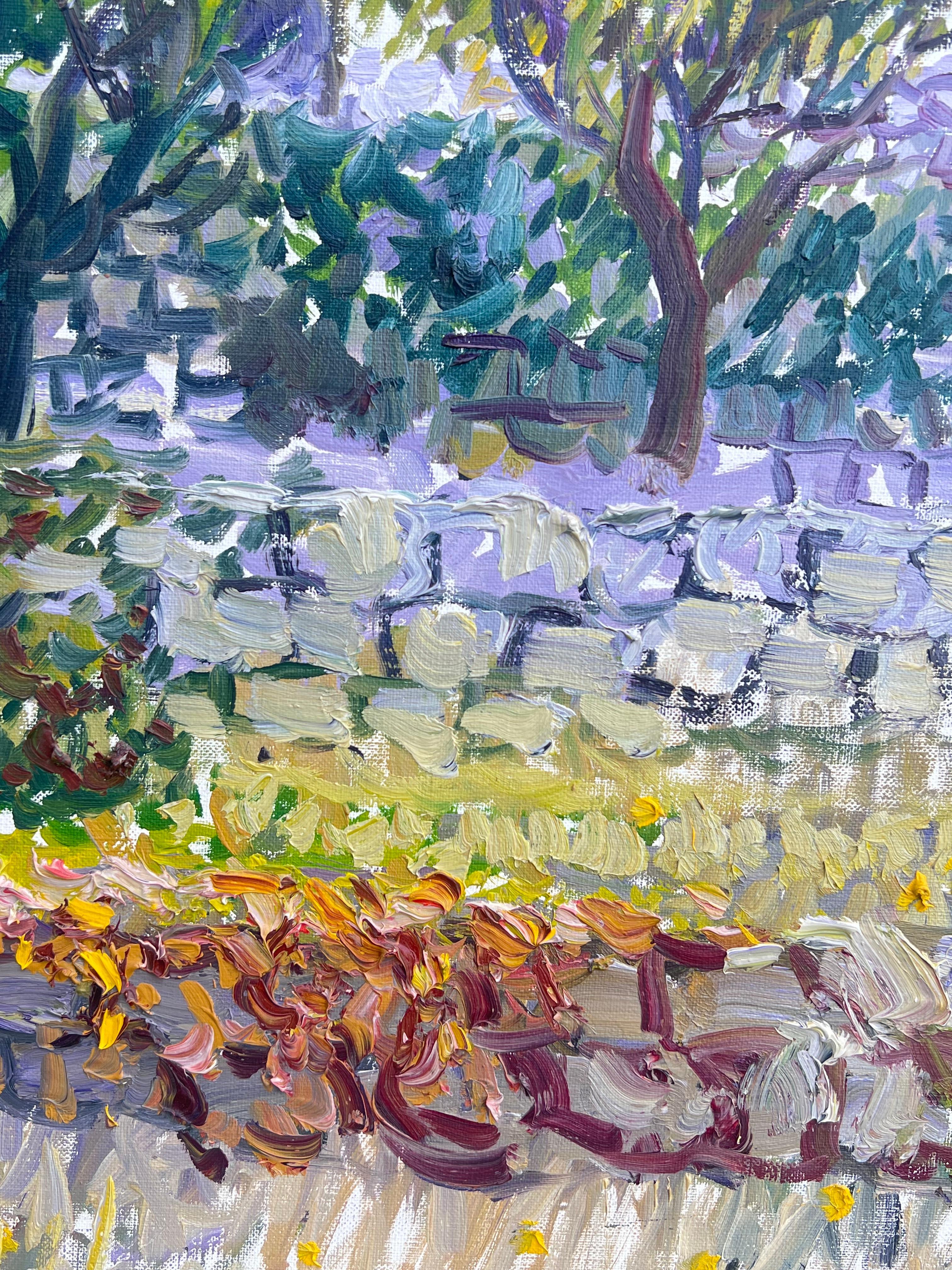 Grande toile française signée « Provencal House in Floral Garden » en vente 3