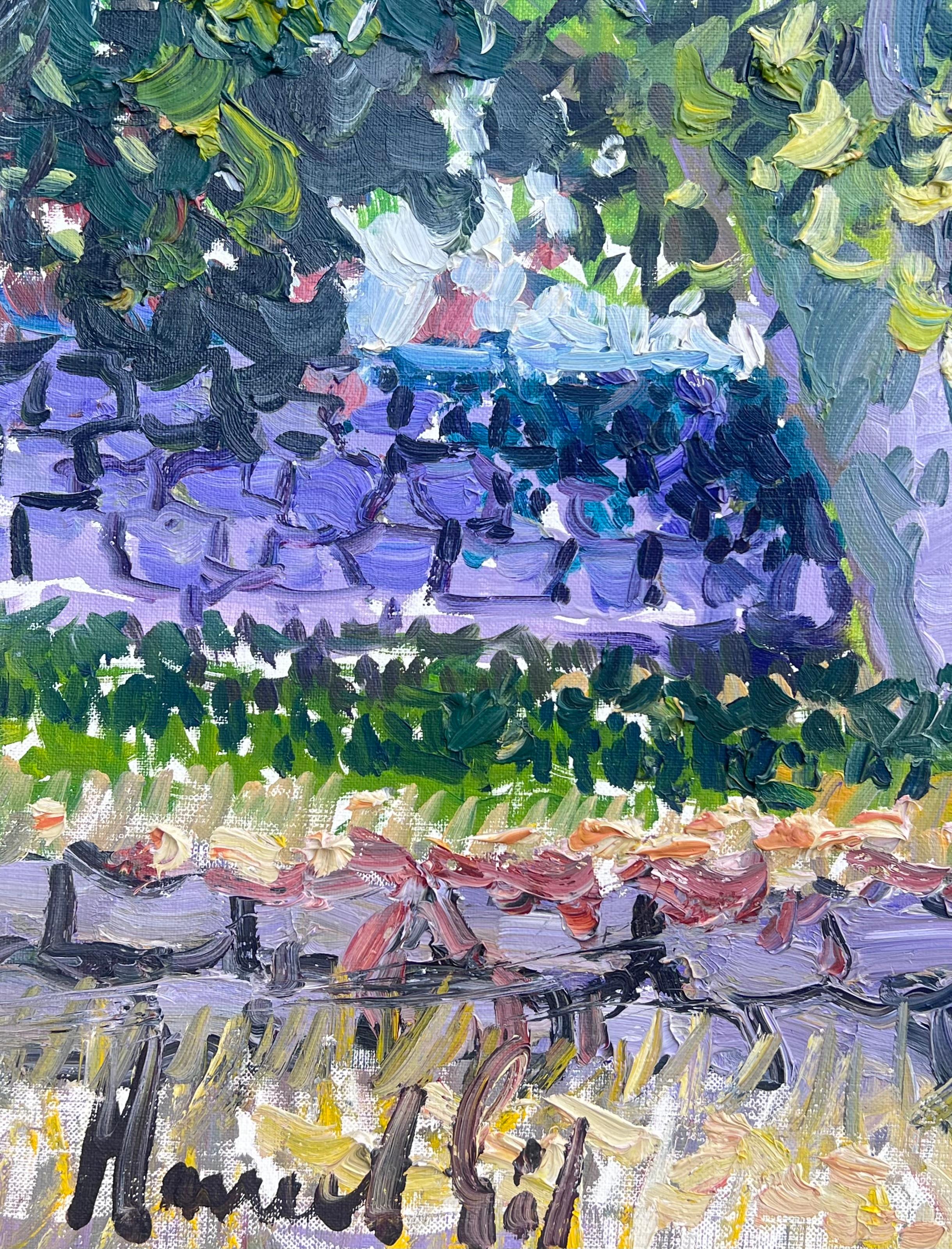 Grande toile française signée « Provencal House in Floral Garden » en vente 4