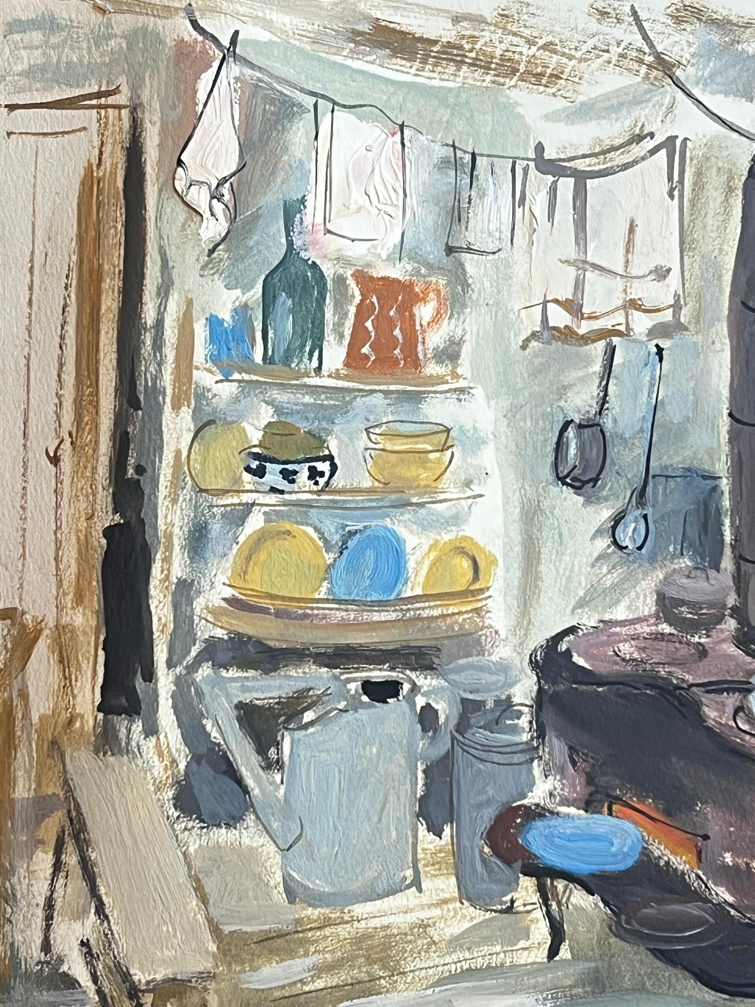 El interior de la cocina
Artista francés, mediados del siglo XX
pintura al óleo sobre papel de artista, sin enmarcar
cuadro: 10 x 9,5 pulgadas
estado: muy bueno
procedencia: colección privada, Francia


