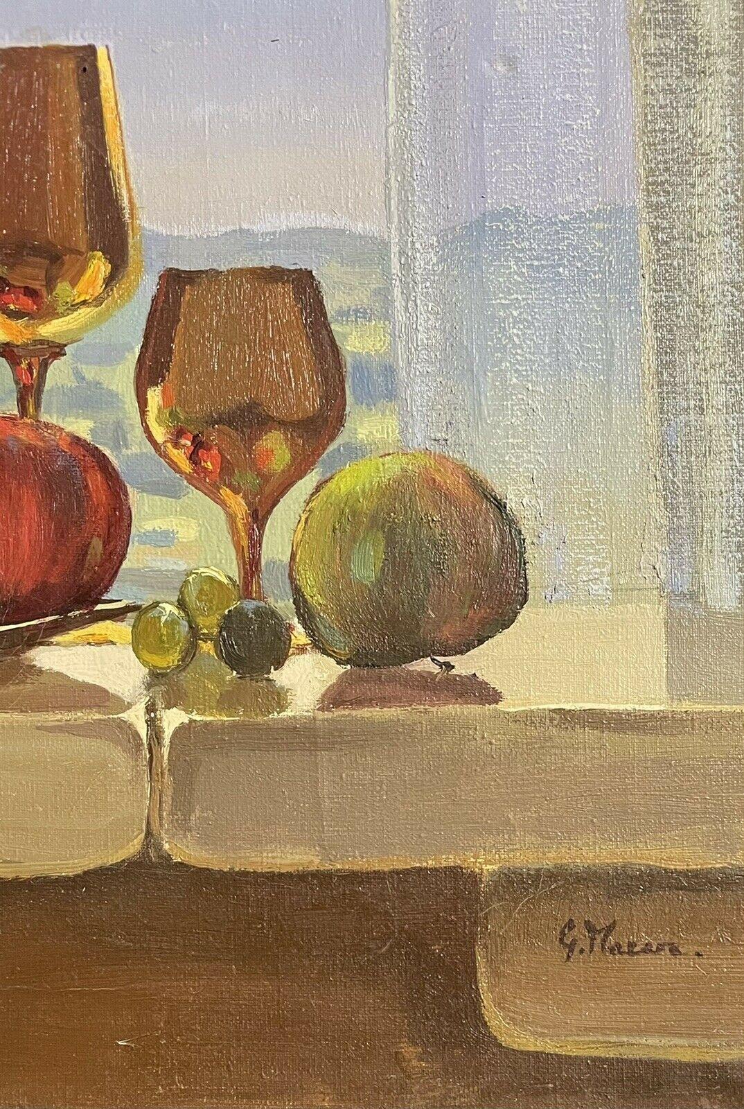 PAINTURE D'OREILLES D'ARTISANAT FRANÇAIS SIGNÉE - VIE EN PIÈCE DE RIVIÈRE PAR PIÈCE DE RIVIÈRE - Gris Still-Life Painting par Unknown