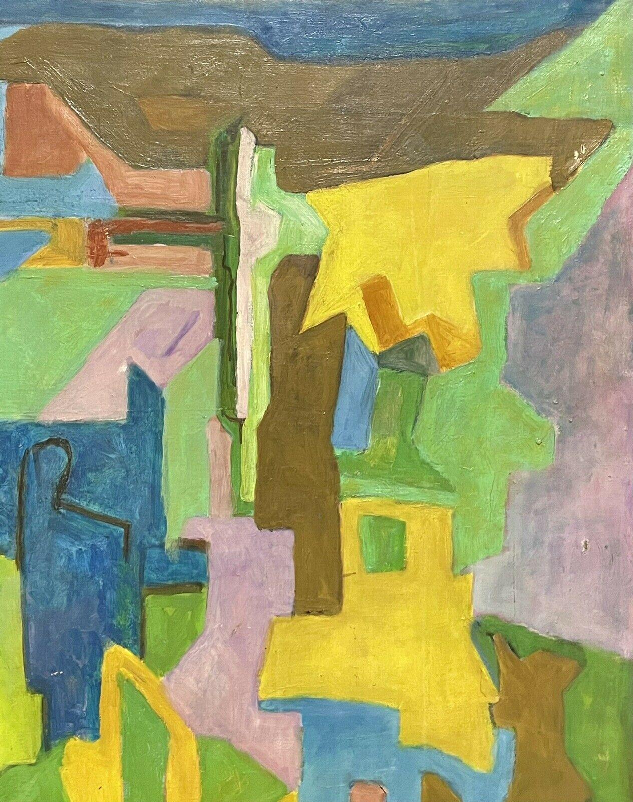 Huge 1950's French Cubist Abstract Composition Oil Painting on Canvas 2