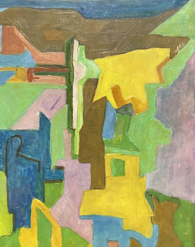 Artist/ School:
French School, mid 20th century

Title:
Cubist Abstract Composition

Medium:  
oil painting on canvas

Size:    
painting: 36.25 x 23.75 inches

Provenance:
private collection, France

Condition: The painting is in good and pleasing