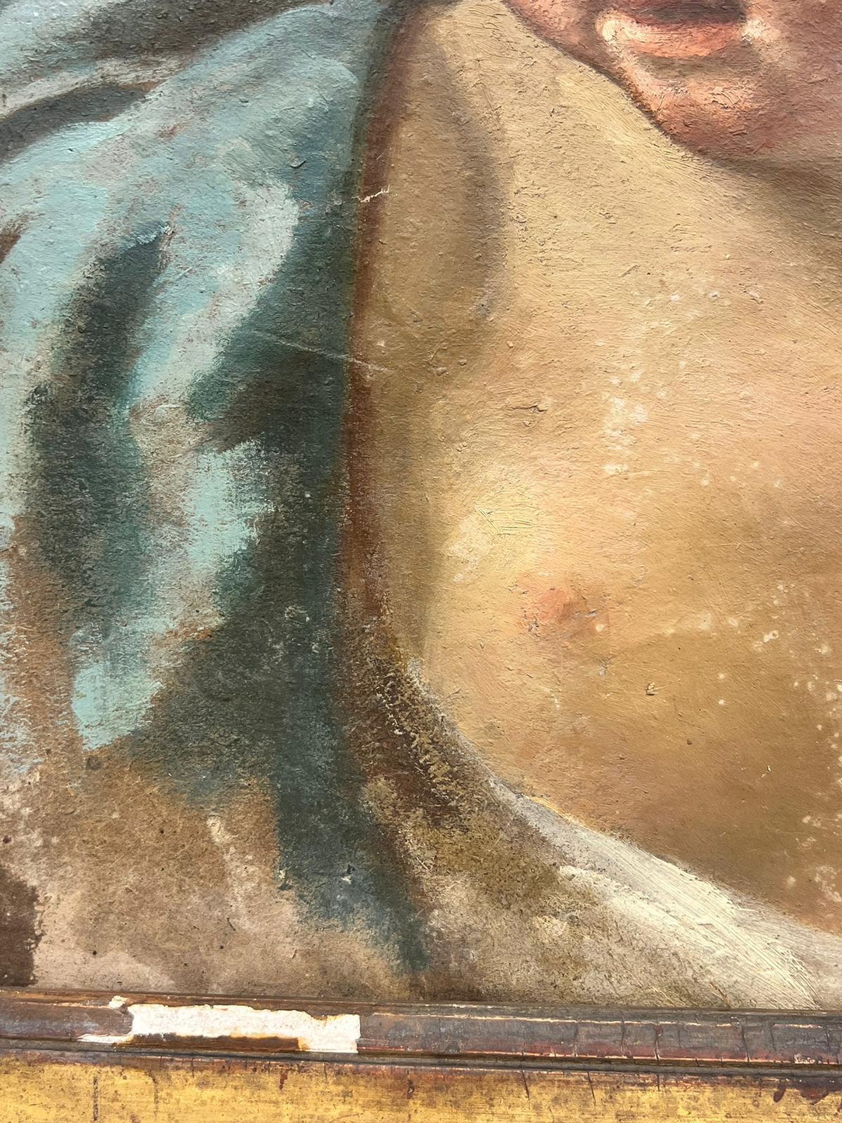 Escuela francesa, original de la época rococó 
Probablemente sea un boceto preparatorio para una obra mayor. 
óleo sobre lienzo colocado sobre tabla, enmarcado
enmarcado: 19 x 16 pulgadas
tablero: 15 x 11 pulgadas
procedencia: colección privada,