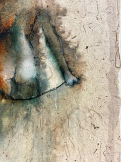 Peinture française contemporaine d'une femme nue peinte de belles textures