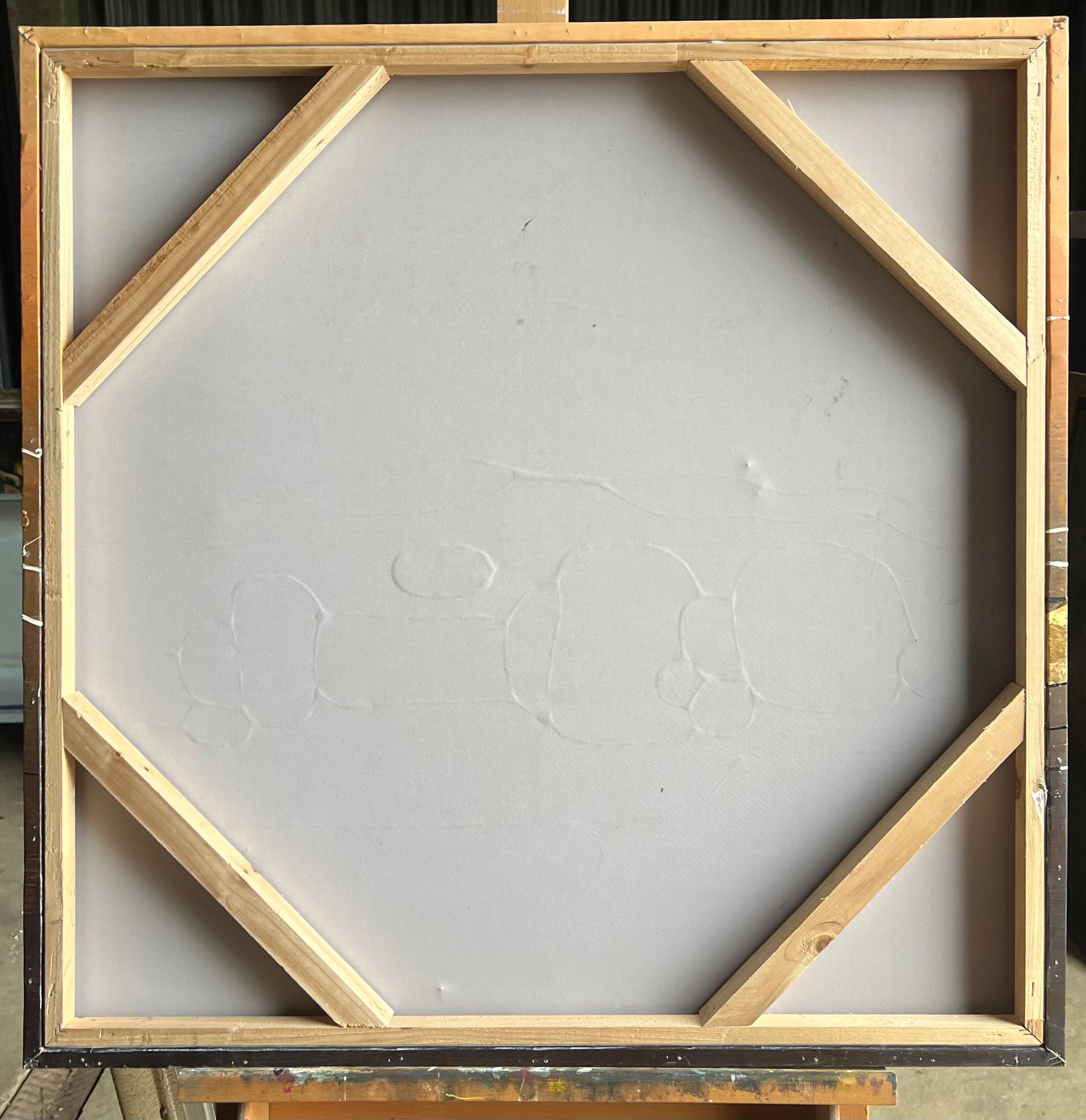 Huge Contemporary Abstract Landscape with Gold Brown Earth Tones Oil Painting For Sale 8