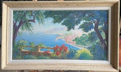 Mediterranean Coastal Landscape Garden View and Seascape Cote d'Azur Riviera