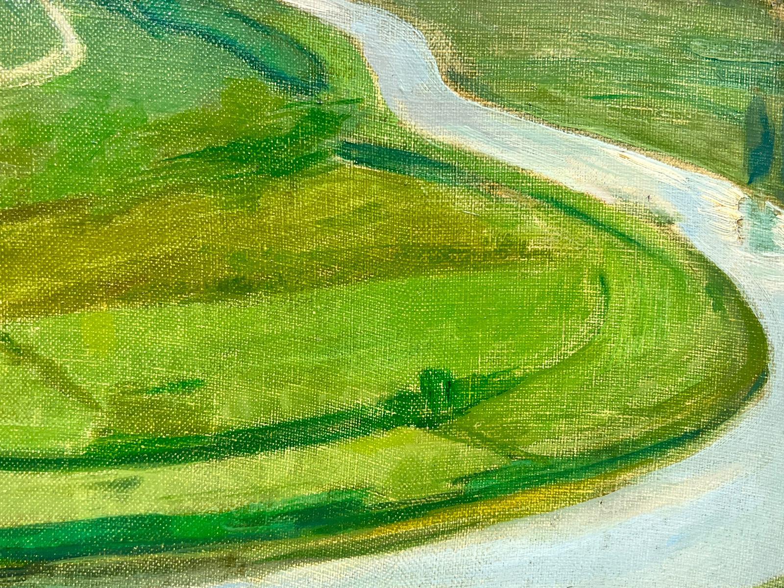 The Winding River
French School, mid 20th century
oil painting on canvas, unframed
painting: 9.5 x 13 inches
condition: overall very good