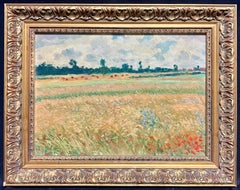 French School - Poppy Fields in Summer Meadows French Impressionist Oil Painting Poppy Fields in Summer Meadows French Impressionist Oil Painting