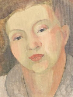 MITTE 20. JAHRHUNDERT FRANZÖSISCHES ÖLGEMÄLDE - KOPF & SCHULTER PORTRÄT JUNGE DAME