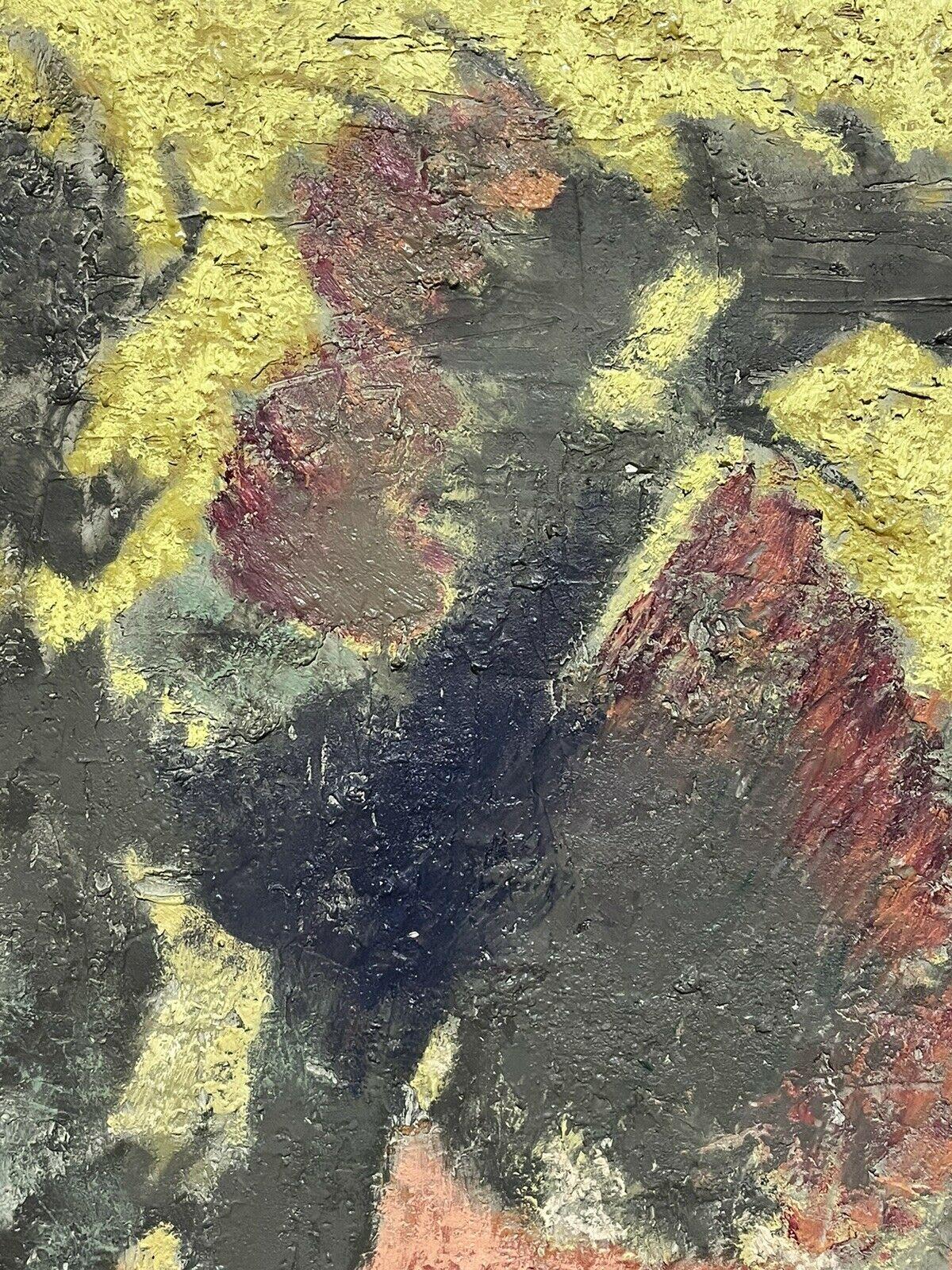 Pittura ad olio firmata MODERNISTA FRANCESE degli anni '60 - PAESAGGIO SCORCIATO DAL SOLE - Landscape Painting Marrone di Unknown
