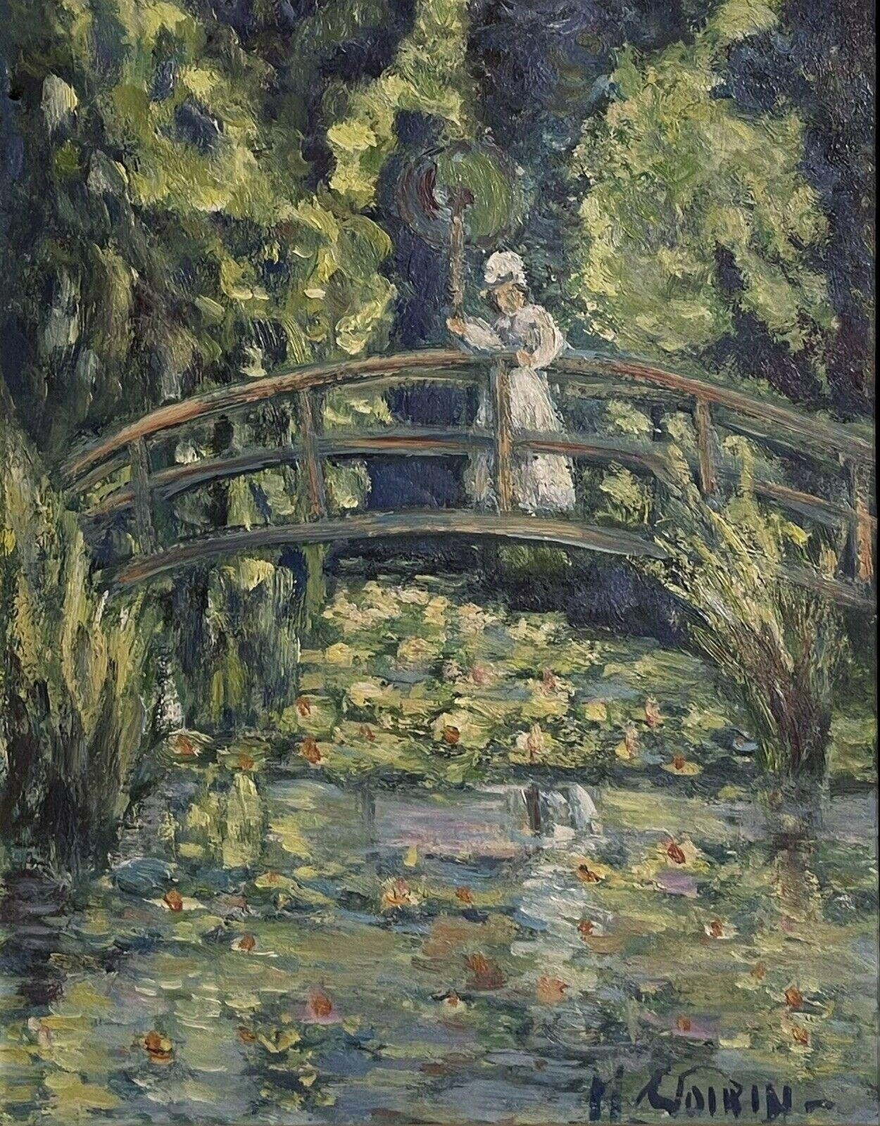 The Japanese Bridge Monet's Waterlily Pond Giverny, Signed Impressionist Oil