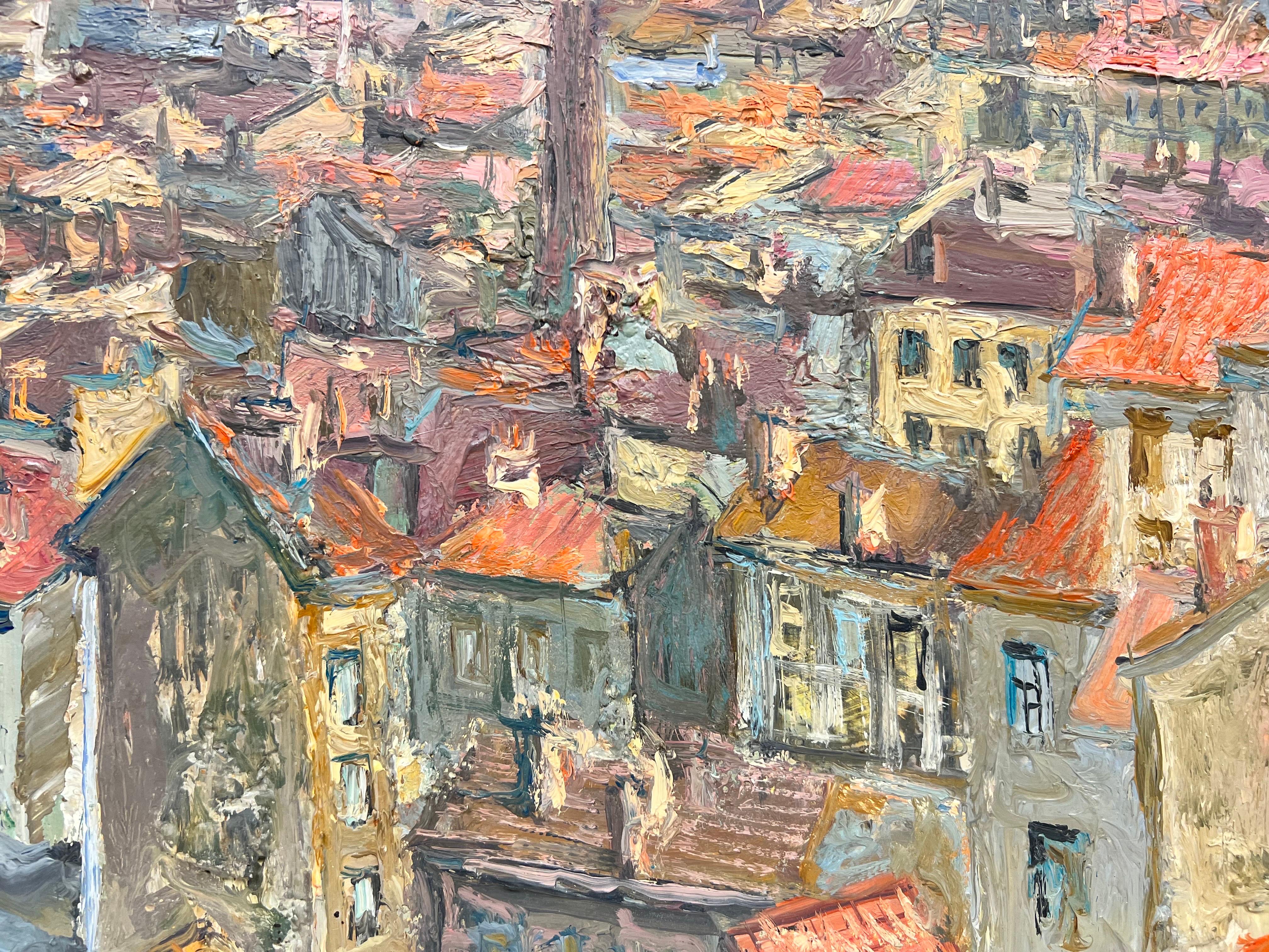City Rooftops
French School, circa 1950's
oil on canvas
13 x 16 inches
provenance: private collection, Paris
The painting is in good and presentable condition.
