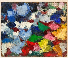 1960's French Expressionist Oil Painting Very Thick Impasto Oil Abstract