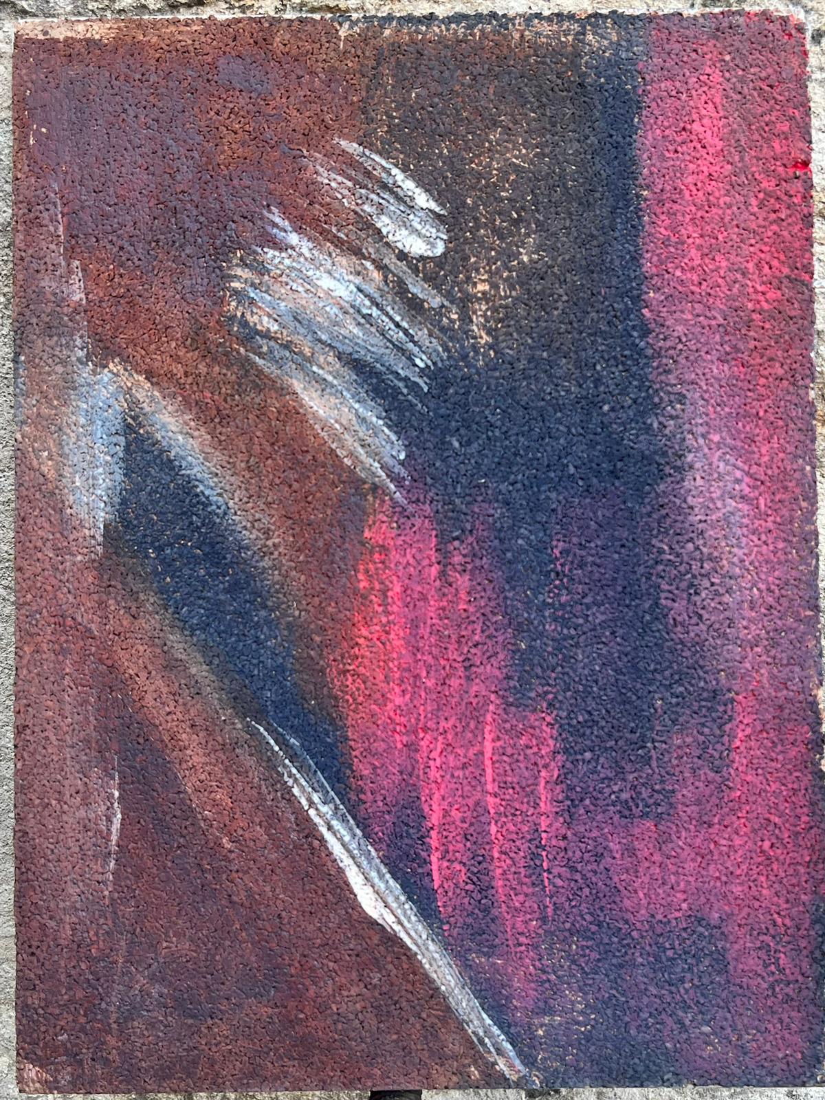 Pittura espressionista francese degli anni '60 Sfumatura di colori rossi, neri e bianchi - Painting di French School