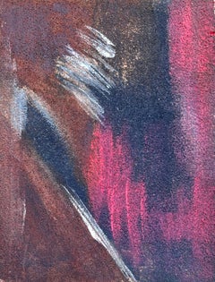 1960's French Expressionist Painting Blur of Reds Blacks and White Colors