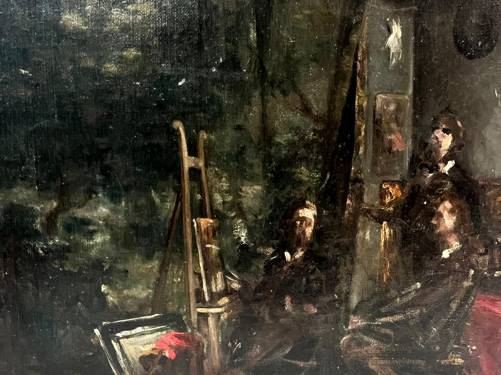 French Impressionist artist, second half 19th century
Artists Sketching
oil painting on board, unframed
board: 11.5 x 15.75 inches
provenance: private collection
condition: very good and sound condition 
