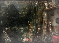 19th Century Original French Impressionist Oil Sketch Artists Painting