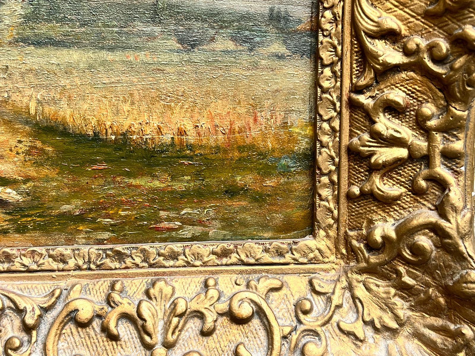 Golden Light in Provence
French Impressionist School, late 19th/ early 20th century
indistinctly signed lower corner
oil painting on board, framed
framed: 18 x 14 inches
board: 9.5 x 13 inches
provenance: private collection, Provence
condition: very