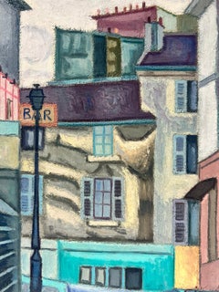 Back Streets of Paris Signed French Modernist Oil Painting 20th Century
