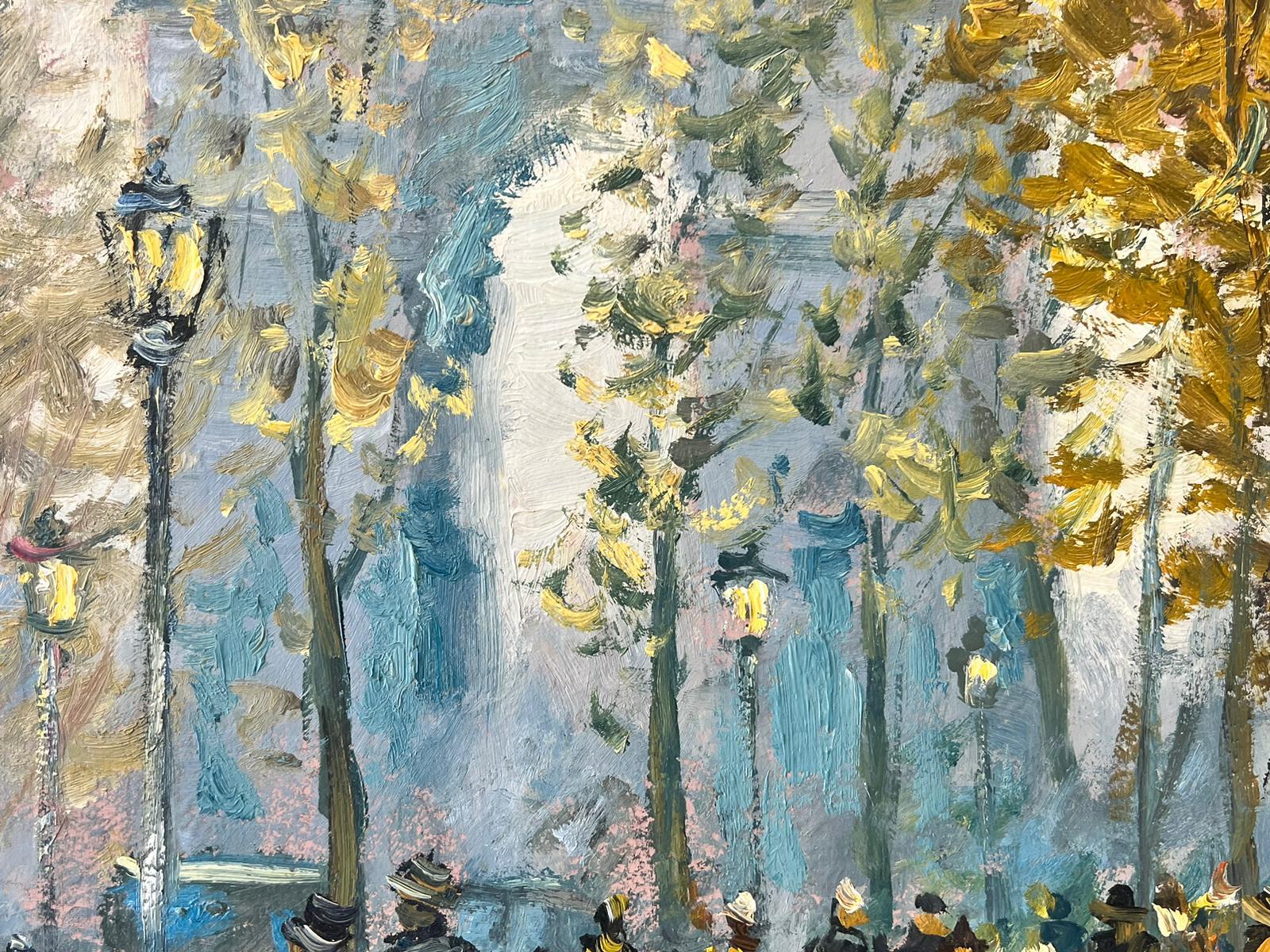 Il viale parigino
Scuola francese, XX secolo
olio su tavola, incorniciato
incorniciato: 17 x 22 pollici
tavola: 13 x 18 pollici
provenienza: collezione privata, Francia
condizioni: ottime e solide condizioni 
